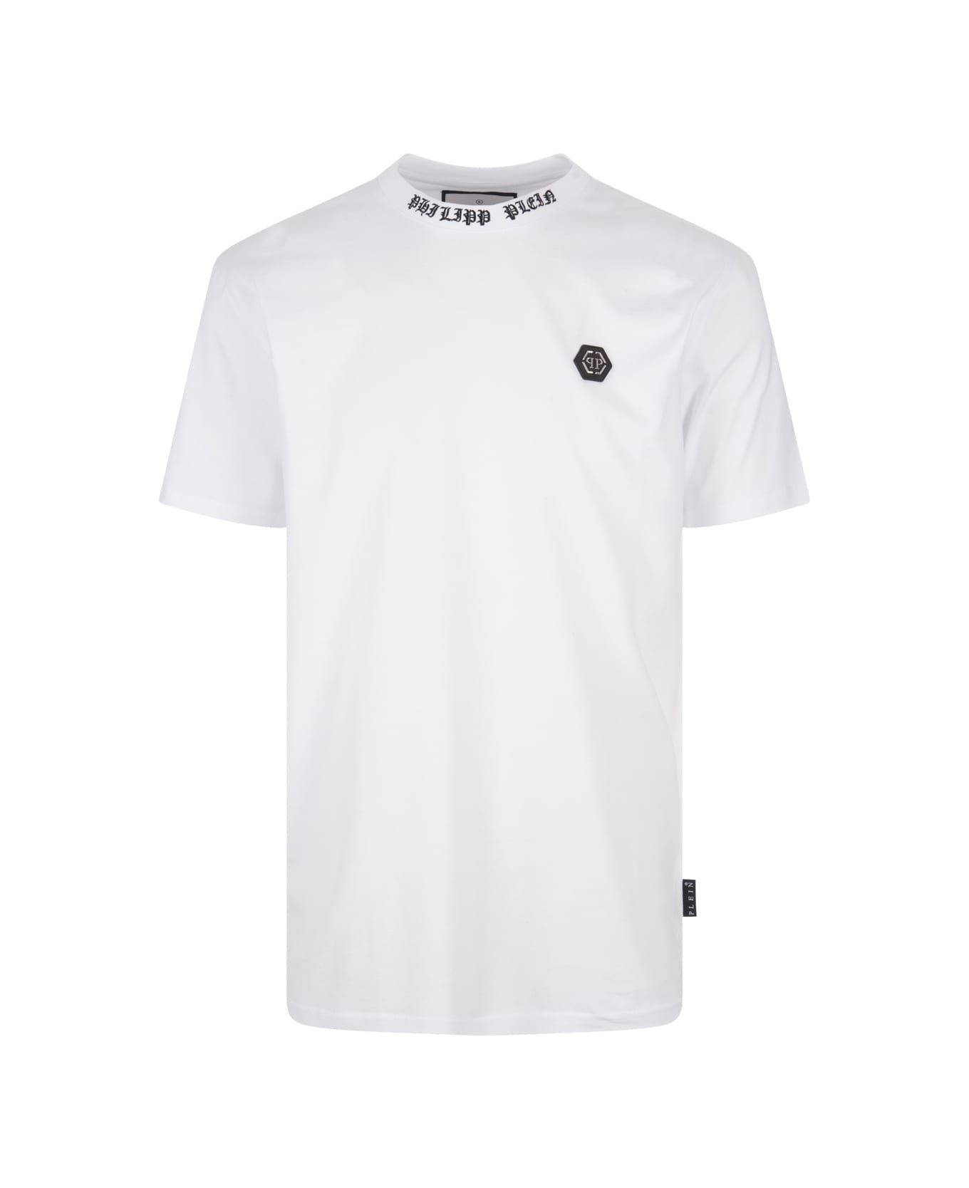 Philipp Plein White T-shirt With Embroidered Logo - White シャツ