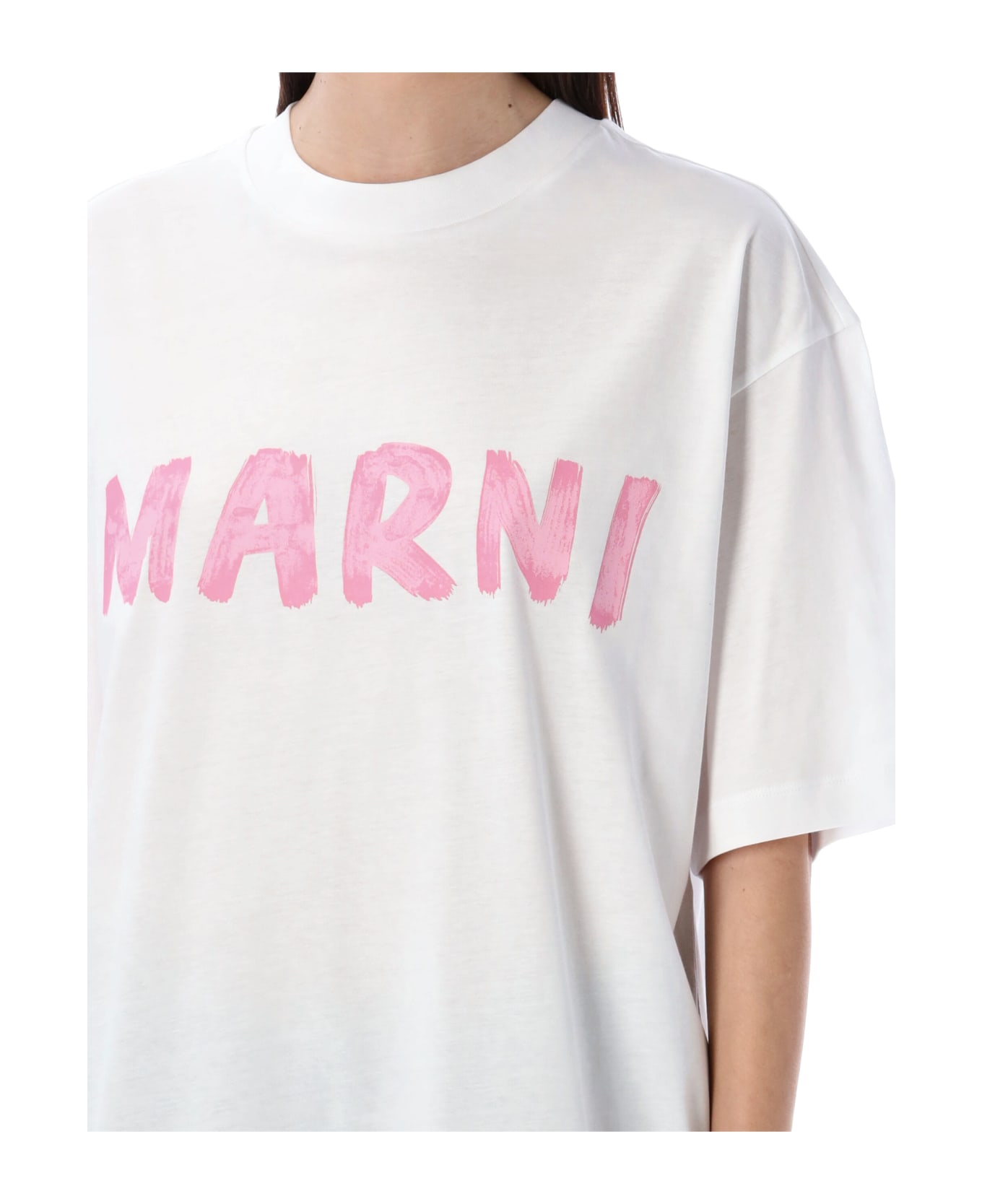 Marni Logo T-shirt - LILY WHITE Tシャツ