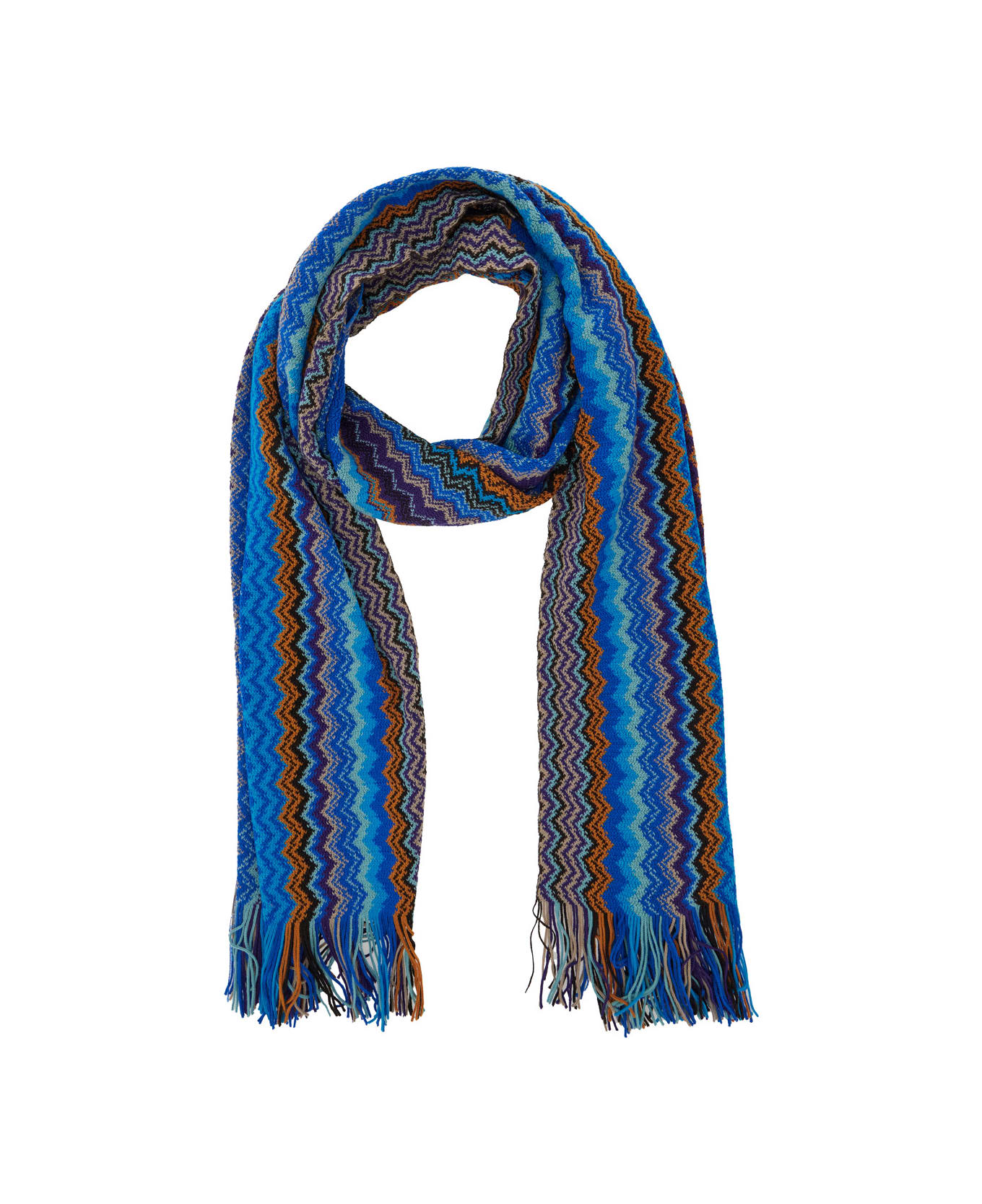 Missoni Sciarpa 40/45x180+fr. Ua213 - Blu