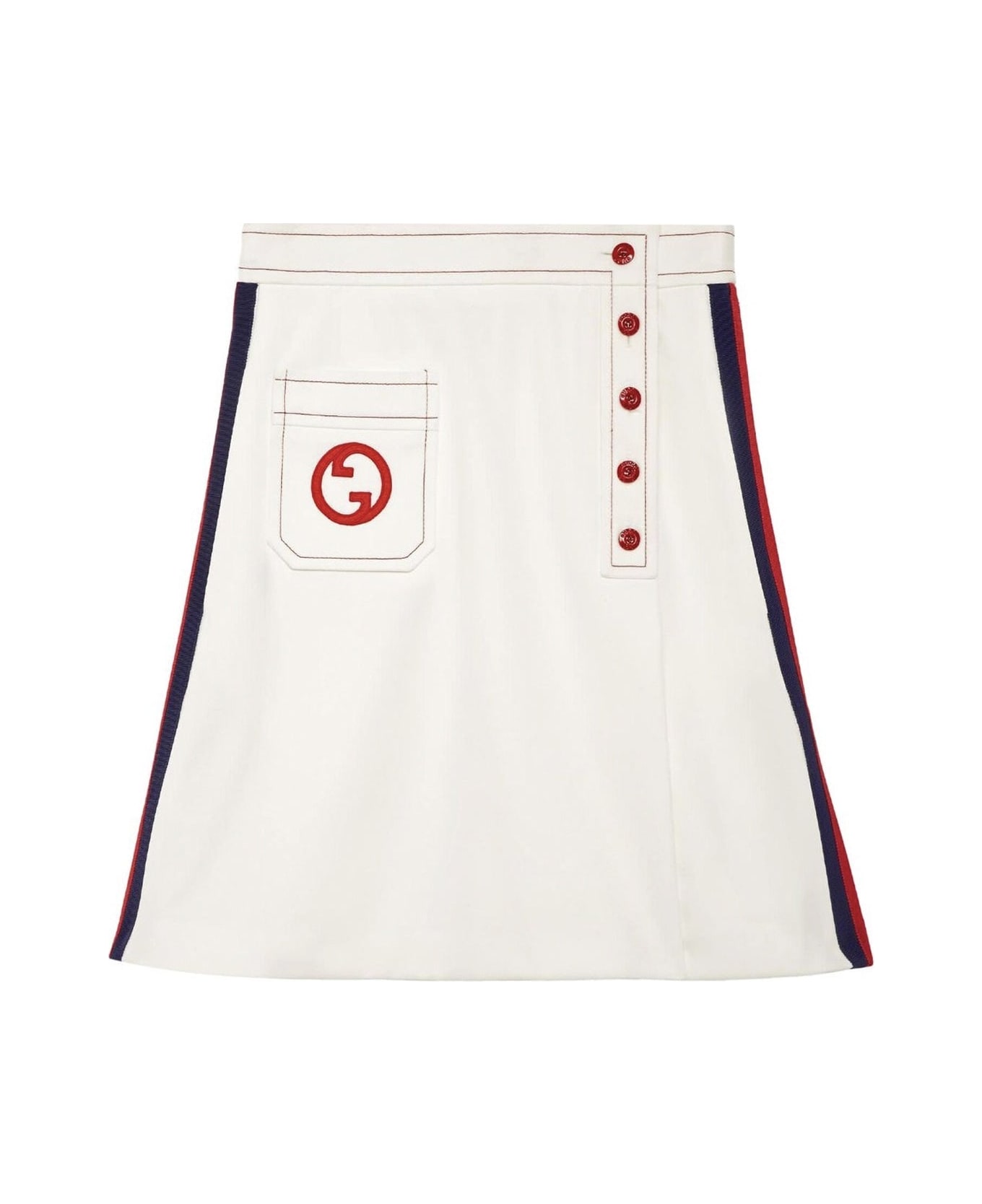 Gucci Interlocking G A-line Skirt - White