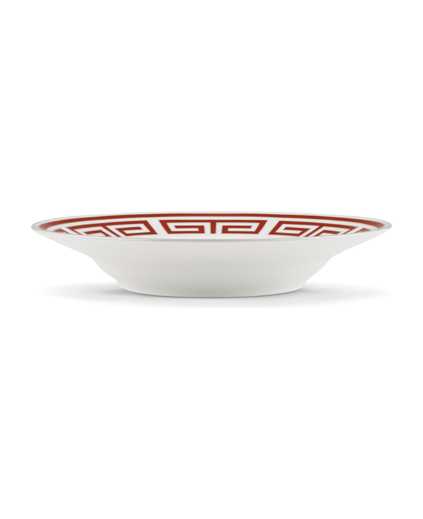 Ginori 1735 Piatto Fondo Labirinto Cm 24.5 - Bianco e Rosso