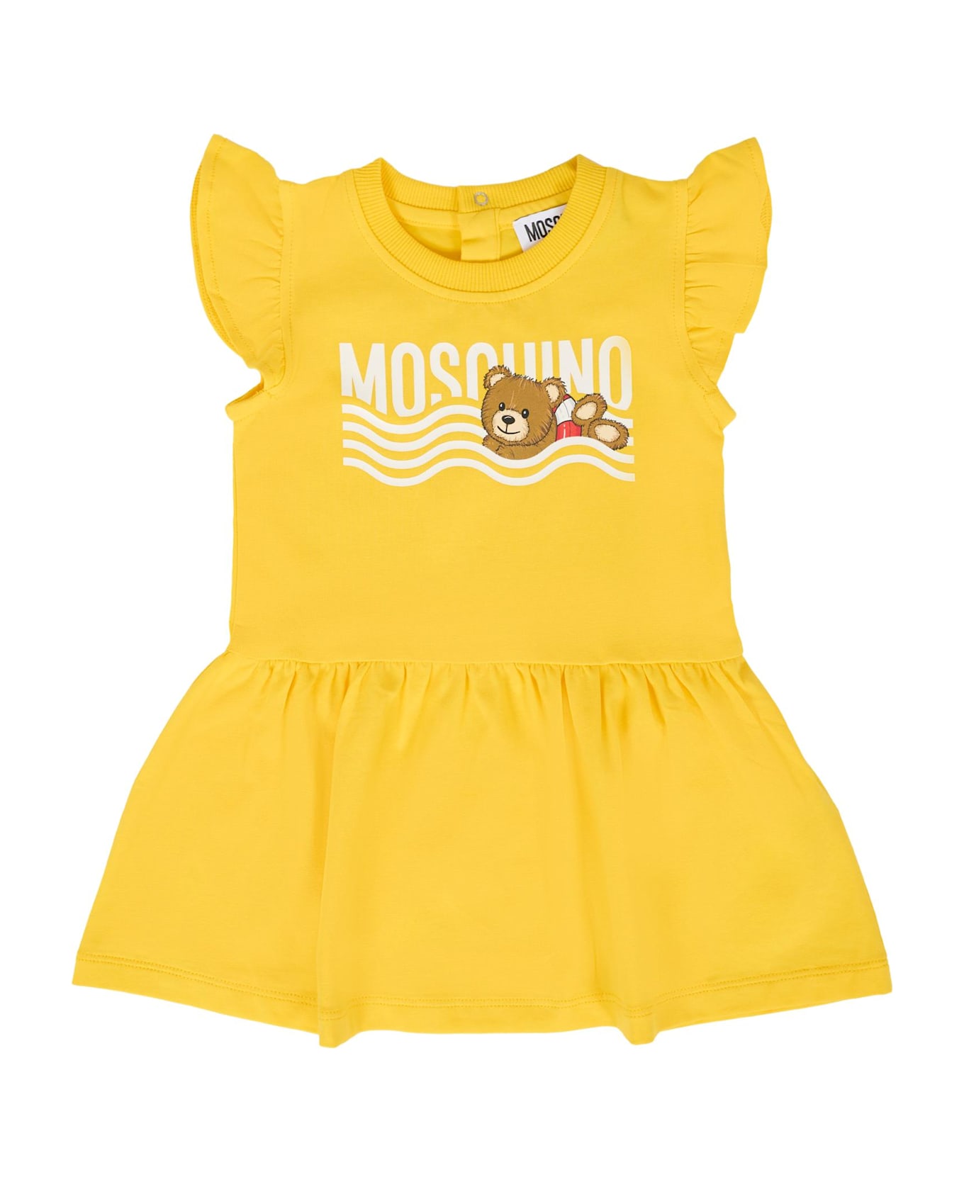 Moschino Yellow Dress For Baby Girl With Teddy Bear - Yellow