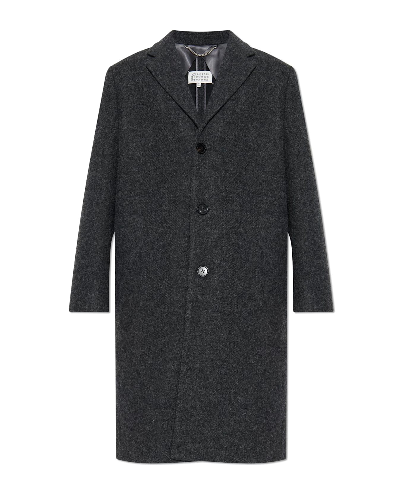 Maison Margiela Coat With Woolen Trim - GREY