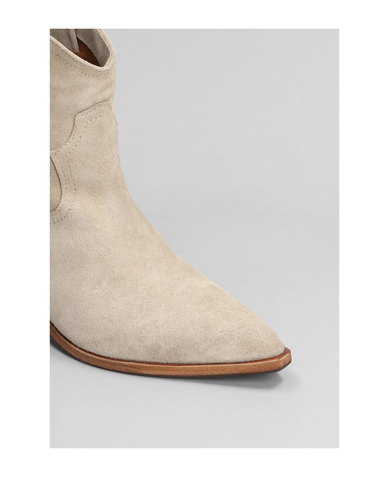 Julie Dee Texan Ankle Boots In Taupe Suede - taupe