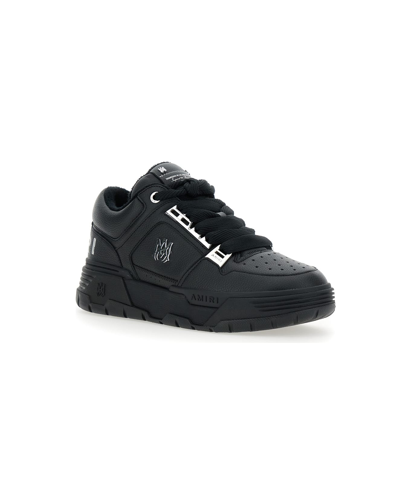 AMIRI Black Sneakers With Logo Patch On The Side And Logo Lettering On The Rear In Leather Man - Black