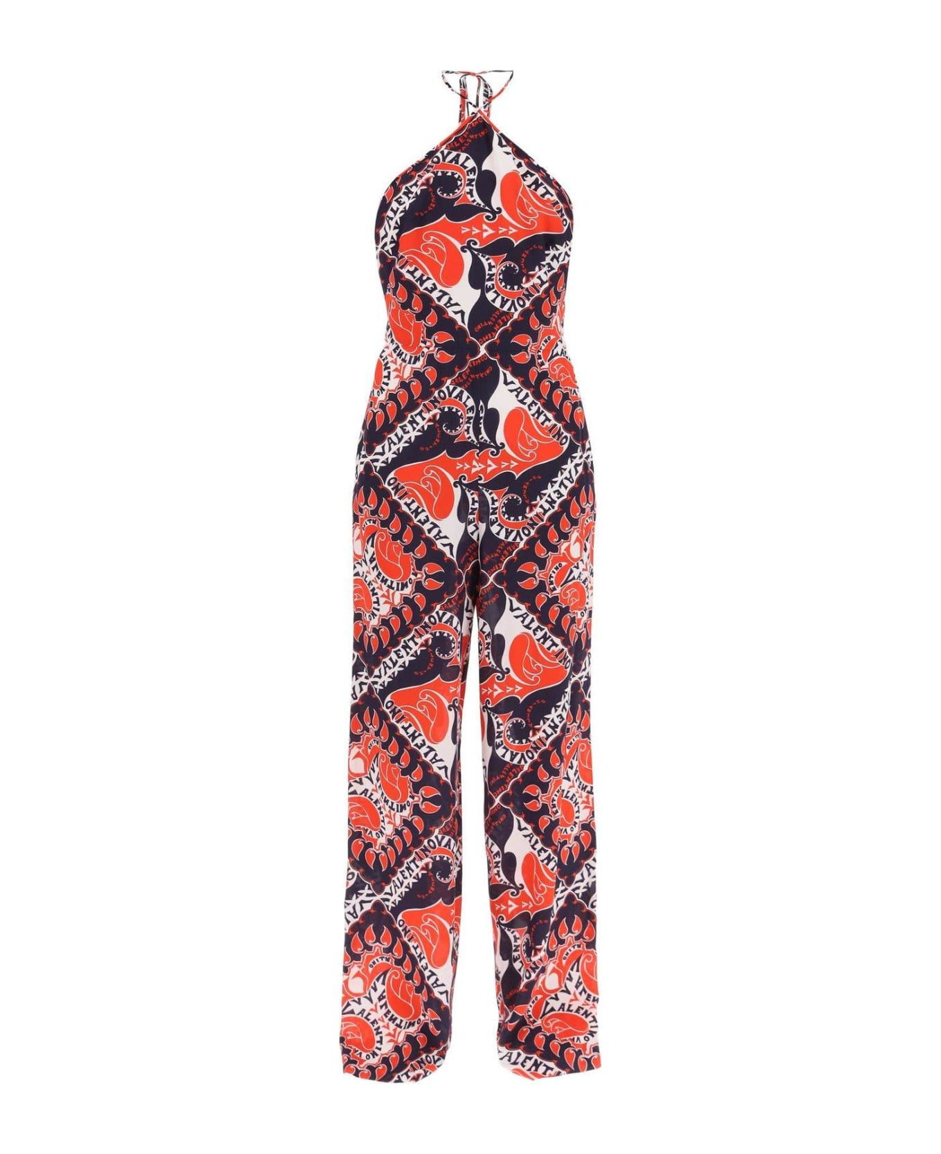 Valentino Archive Manifesto Bandana Printed Wide Leg Jumpsuit
