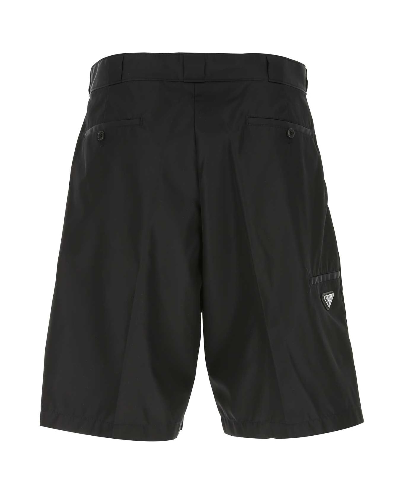 Prada Black Re-nylon Bermuda Shorts - NERO