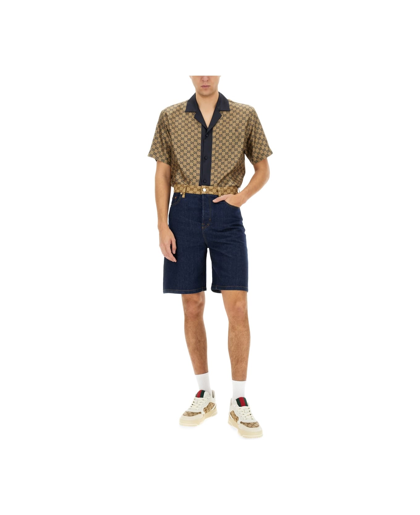 Gucci Denim Bermuda Shorts - BLUE