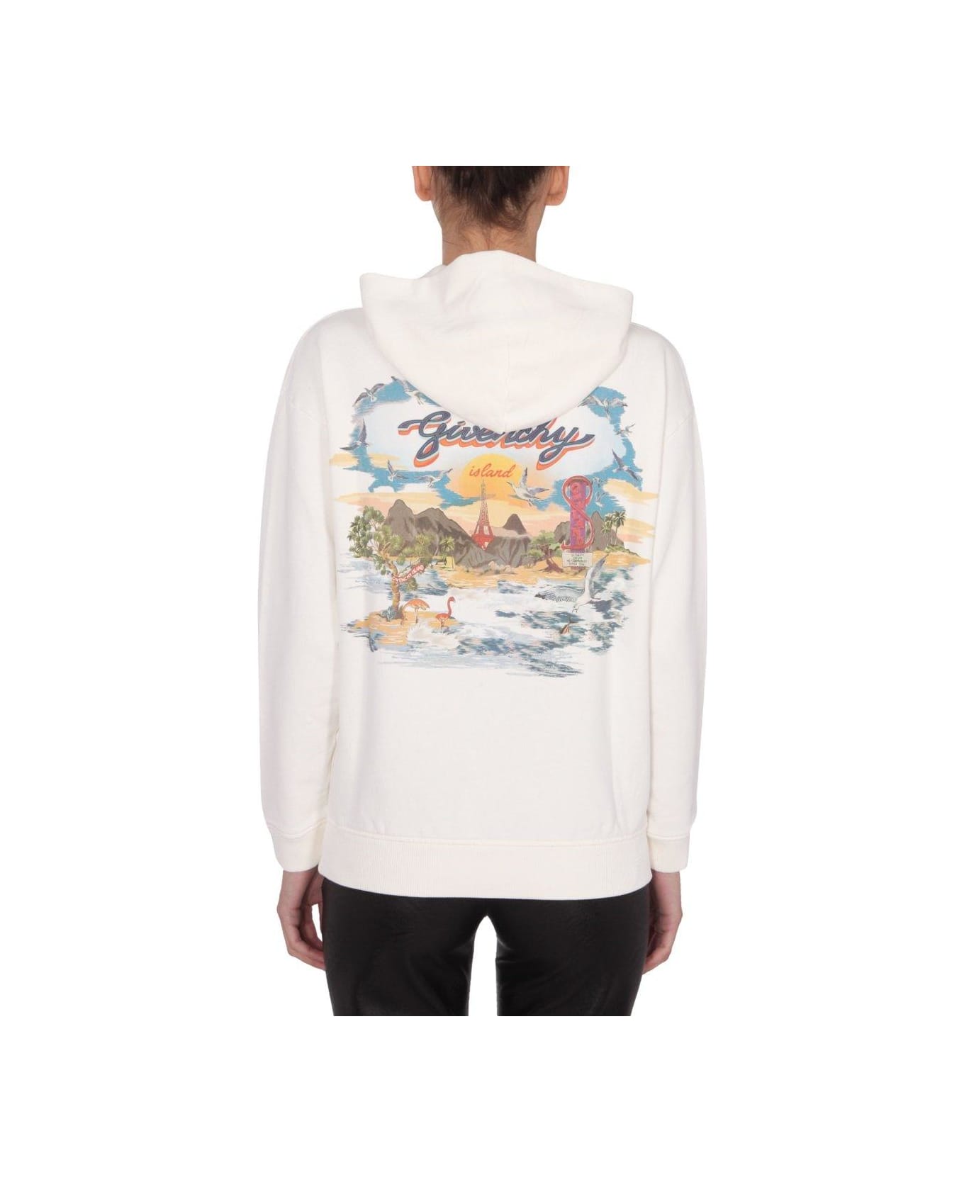 Givenchy Island Graphic Printed Hoodie - IVORY