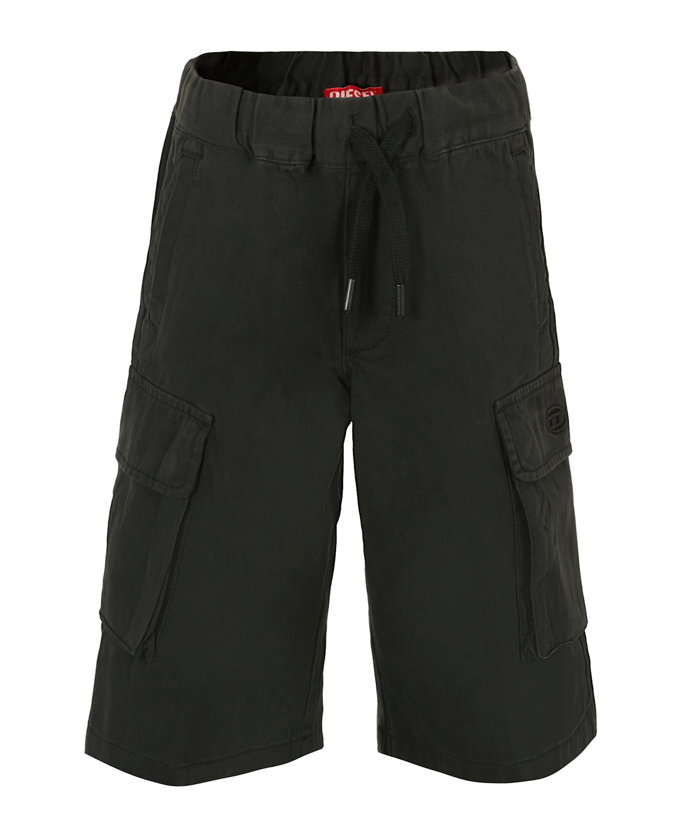 Diesel Black Shorts For Boy With Logo - Black