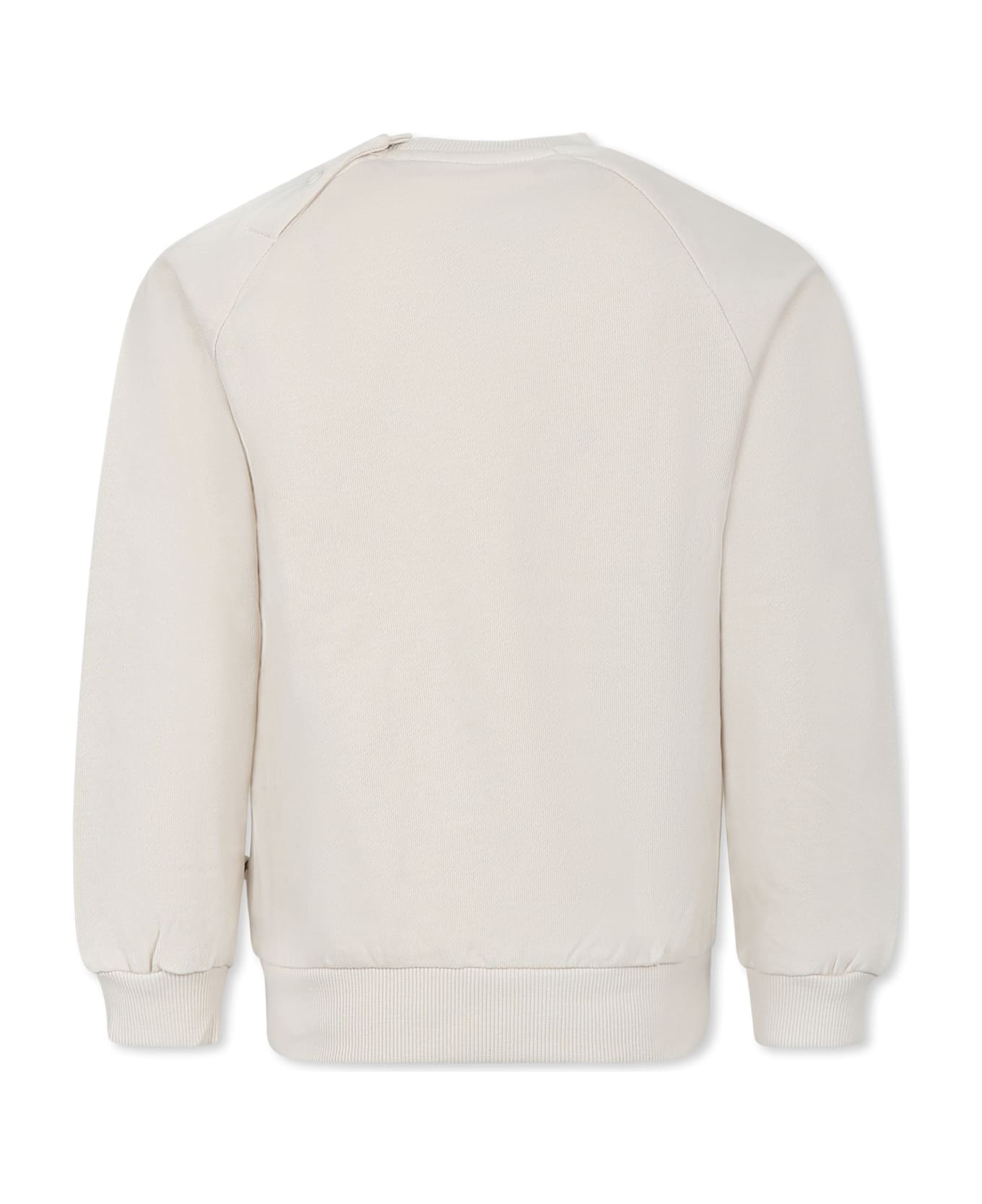 Molo Ivory Sweatshirt For Girl With Heart - Ivory
