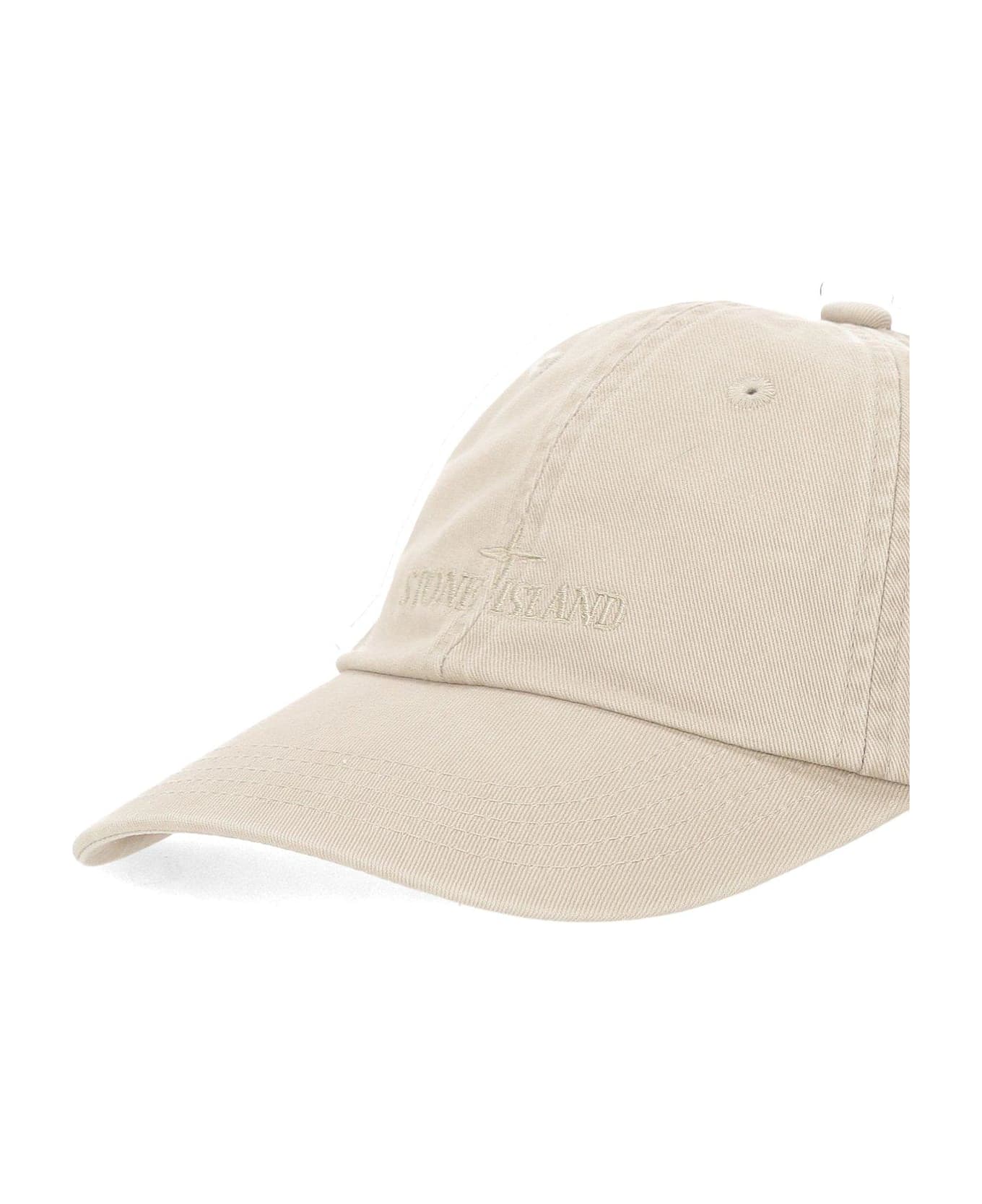 Stone Island Logo Embroidered Baseball Cap - DESERT