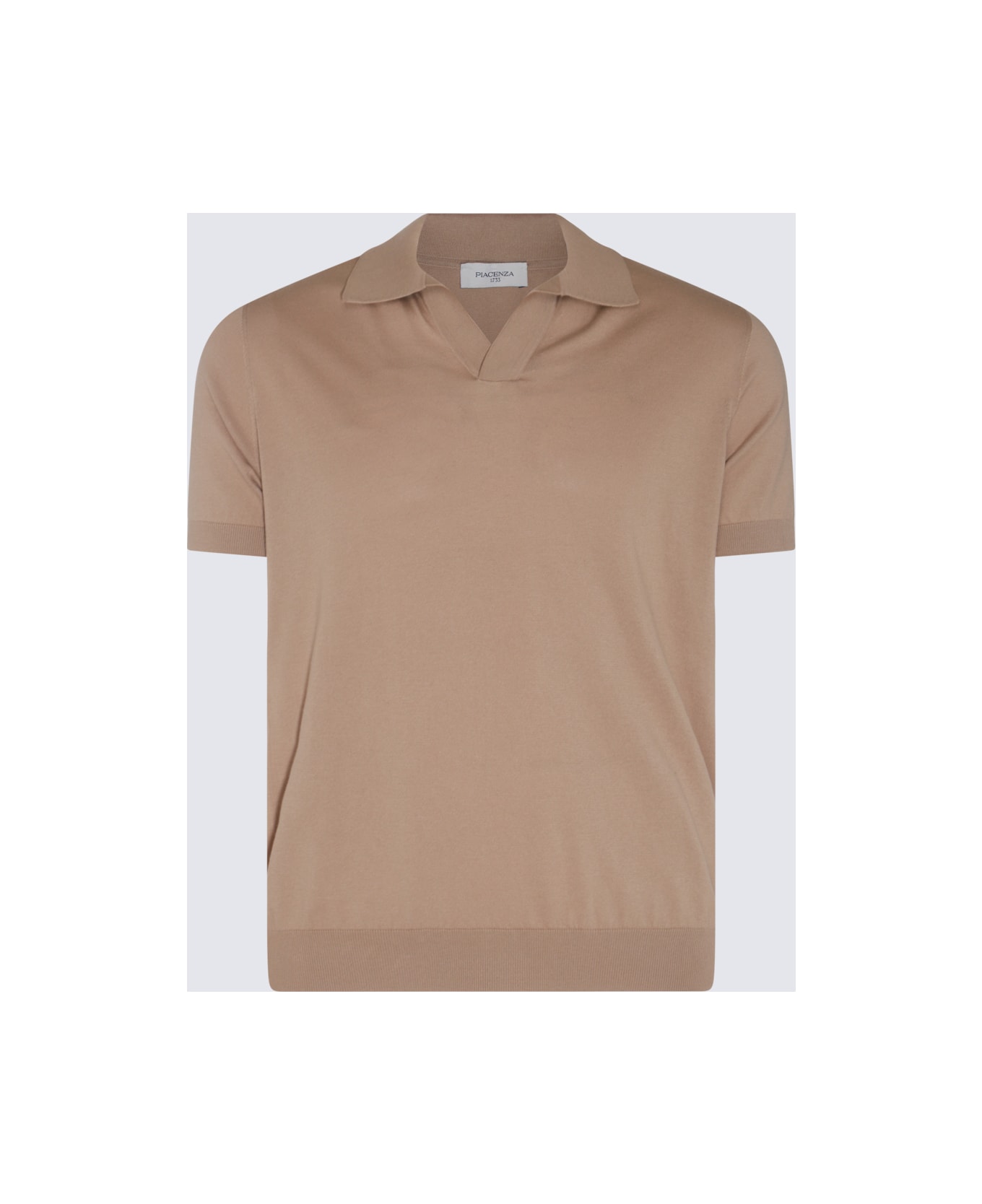 Piacenza Cashmere Beige Cotton Polo Shirt - Sabbia