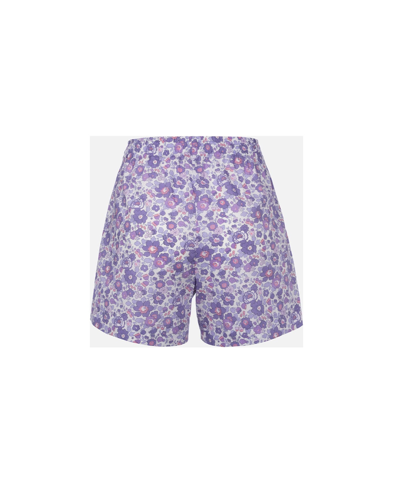 MC2 Saint Barth Woman Cotton Betsy Pull Up Shorts Meave | Made With Liberty Fabric - LILAC