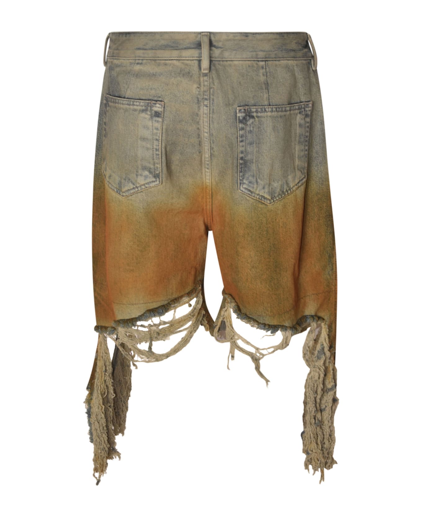 Rick Owens Vintage Effect Distressed Denim Shorts - Multicolor ショートパンツ