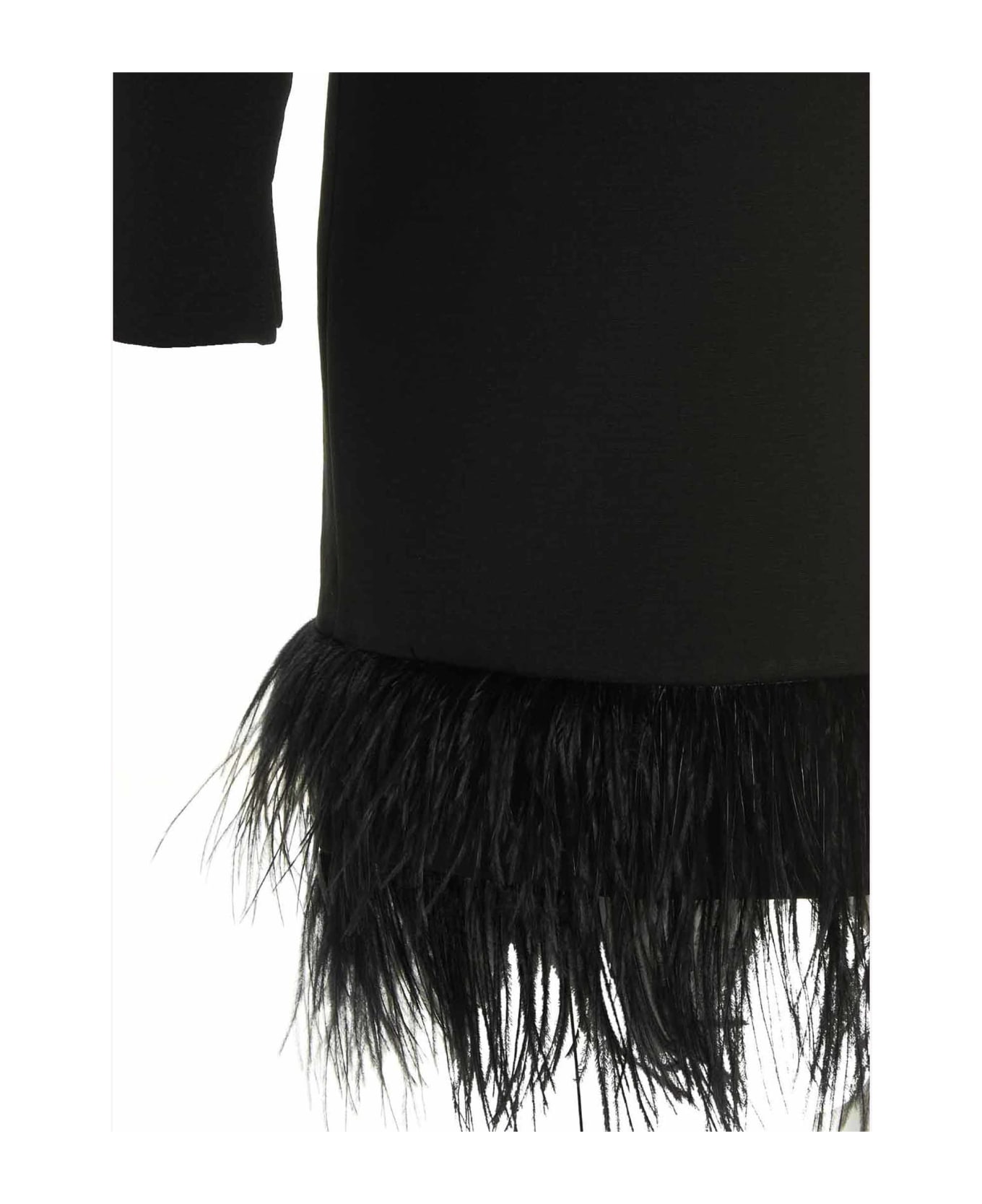 TwinSet Feather Dress TwinSet - BLACK