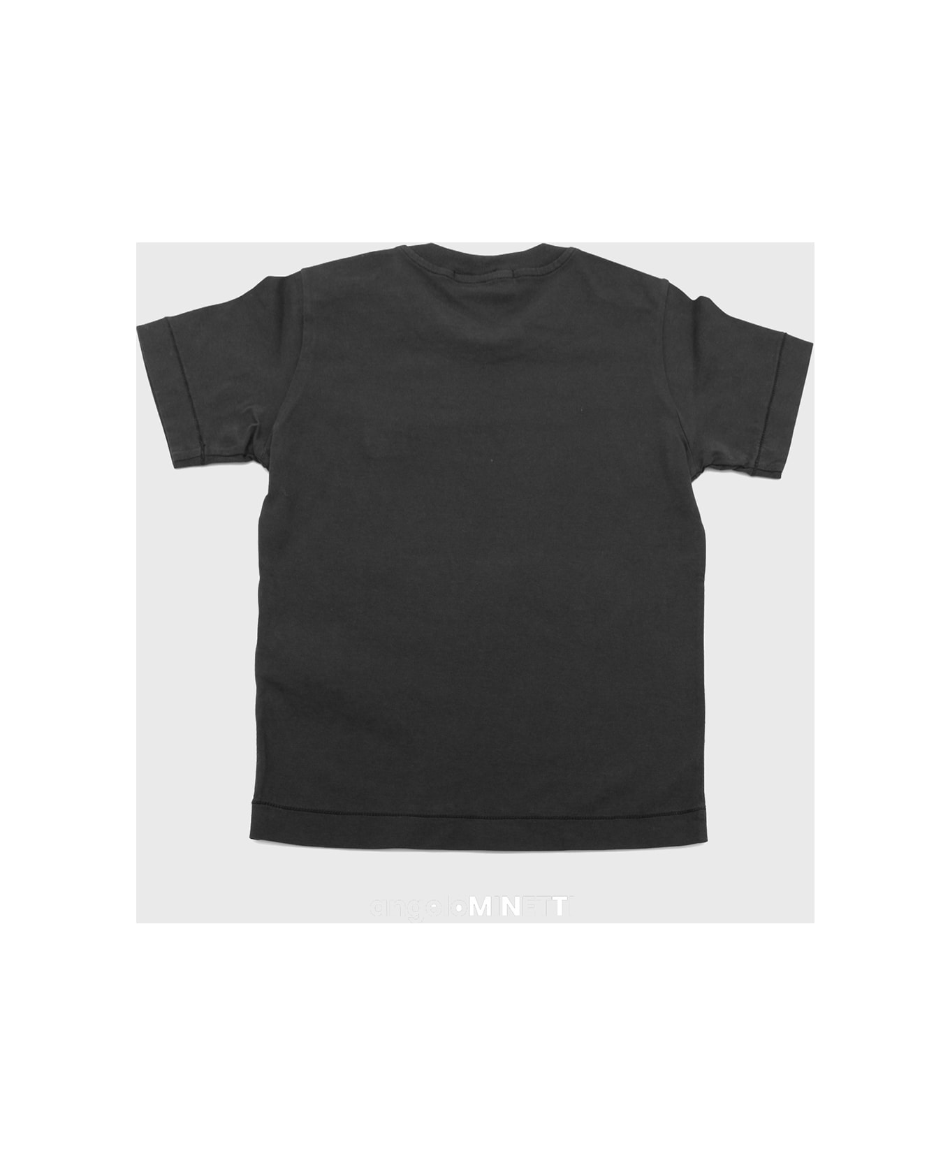 Stone Island Junior Black Cotton T-shirt - Black