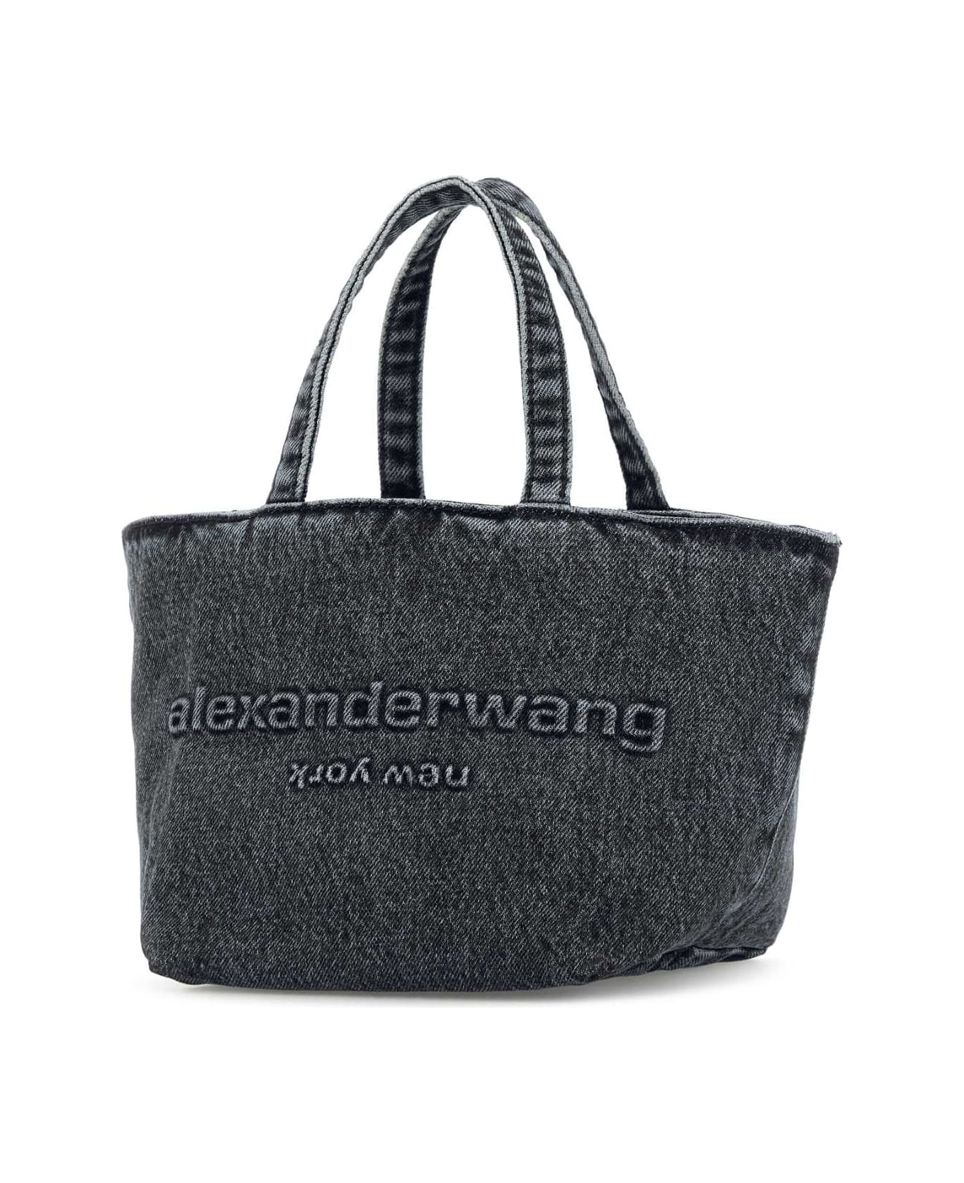 Alexander Wang Dark Grey Denim Small Punch Shopping Bag - GREYAGED