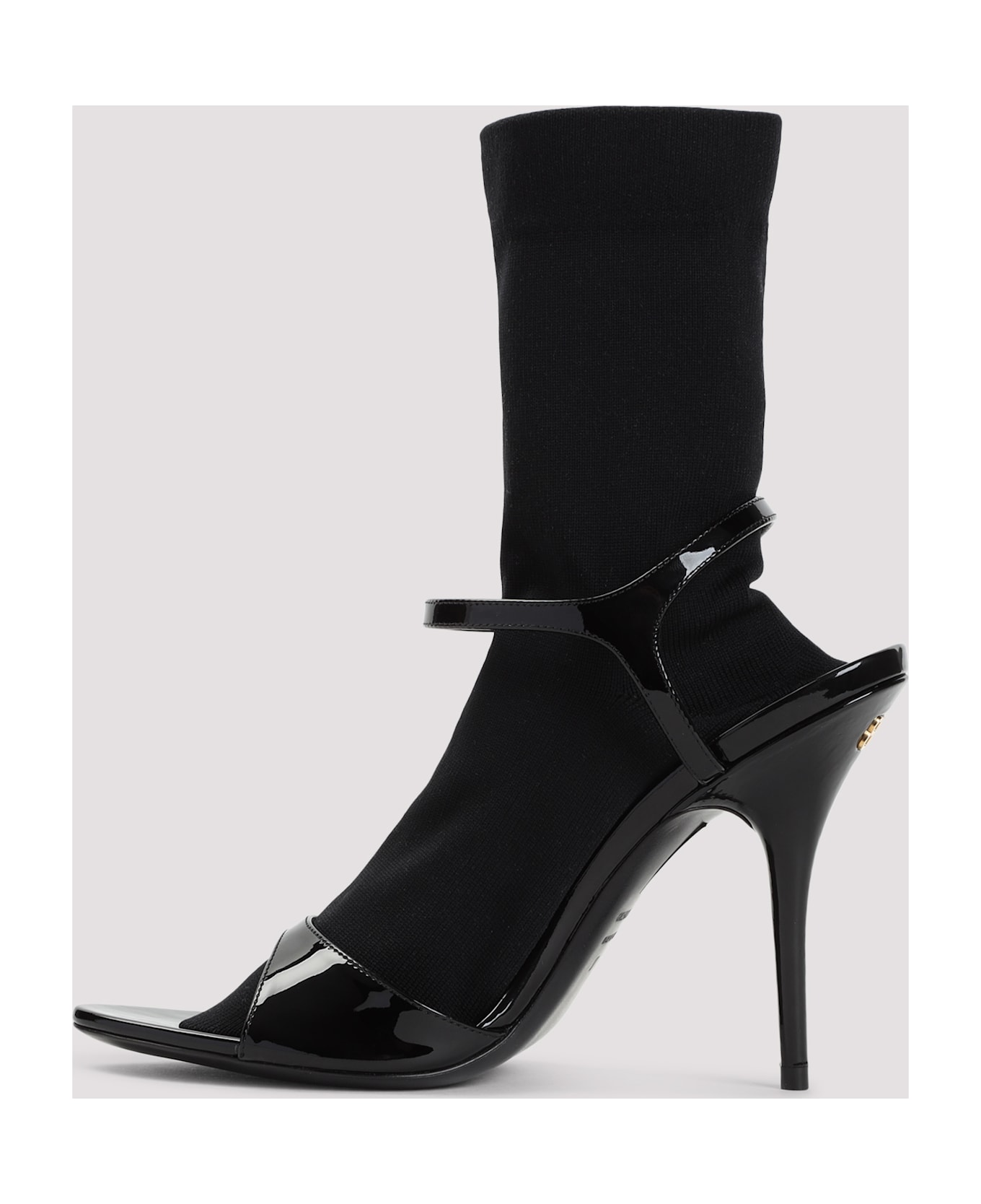 Balenciaga Black Leather Avenue Sock Sandals - Black Black
