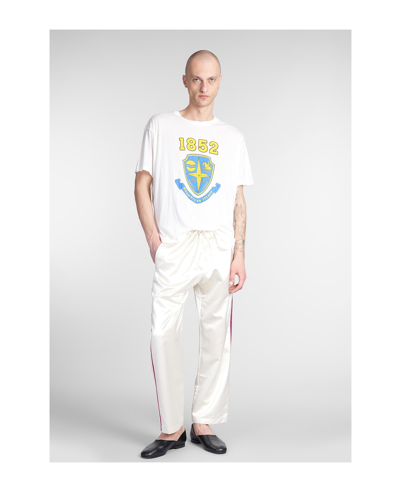 Bode T-shirt In White Cotton - white