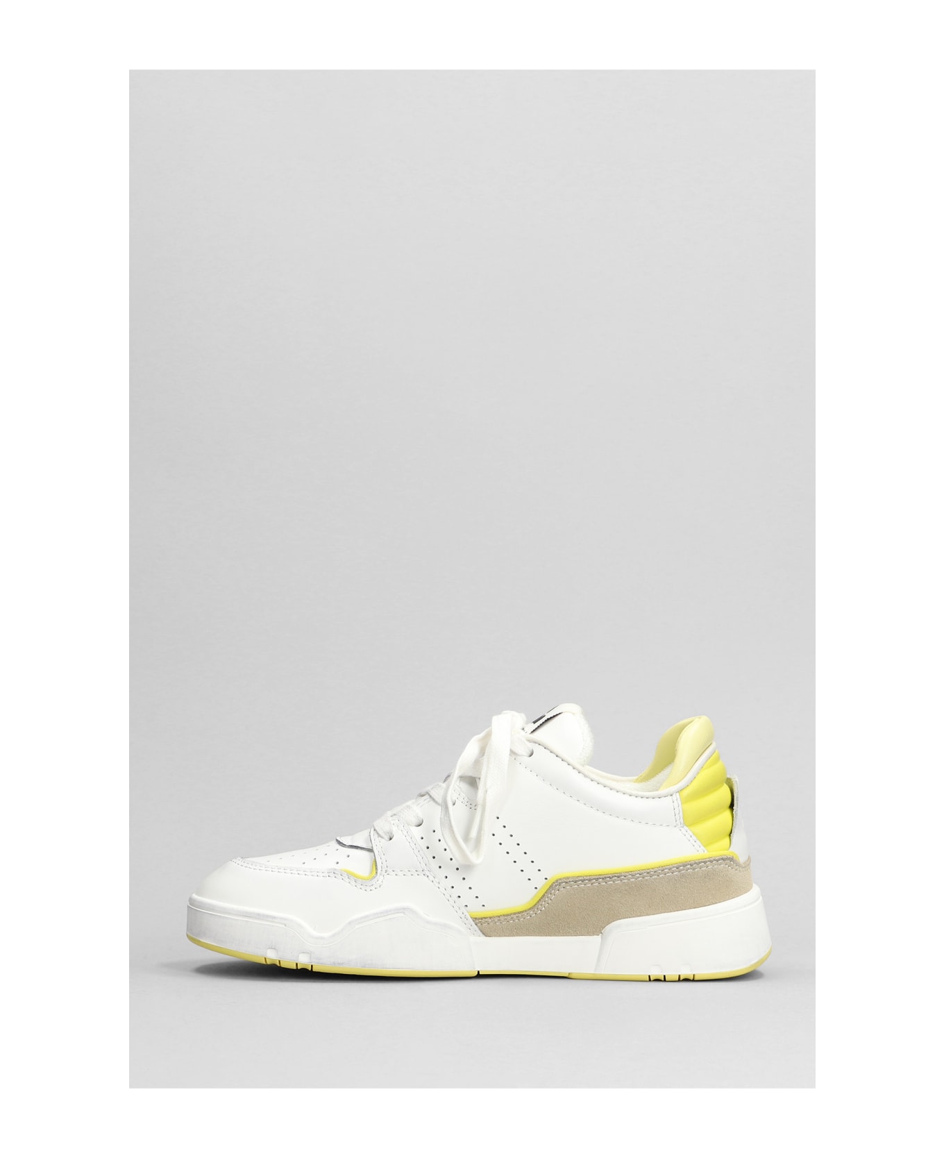 Isabel Marant Emree Sneakers In White Suede And Leather - Liye Light Yellow