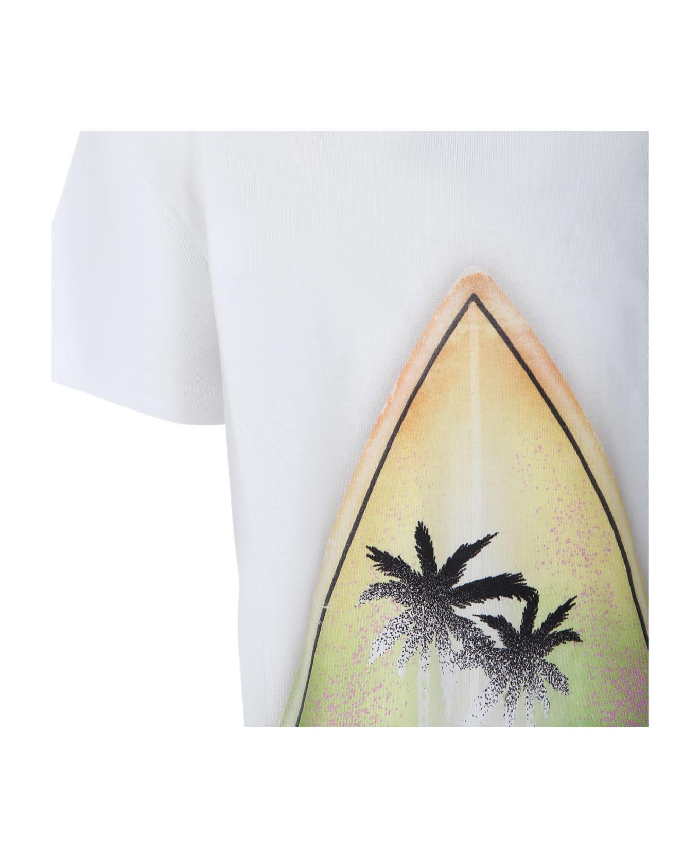Molo White T-shirt For Boy With Surfboard Print - White