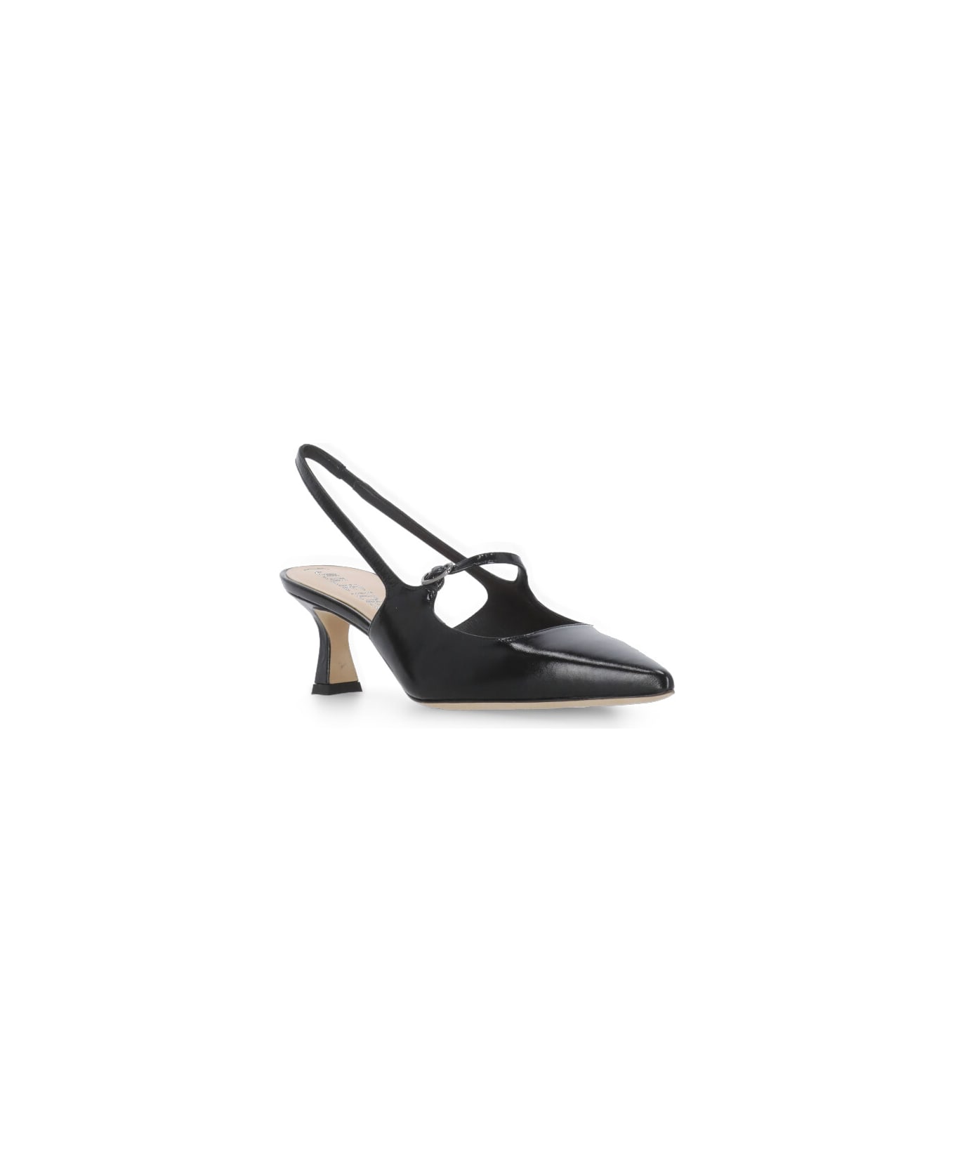 Julie Dee Leather Slingback - Black