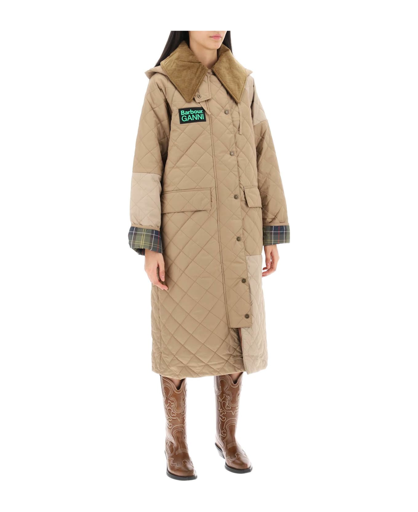 Barbour Burghley Quilted Trench Coat - HONEY LT TRENCH CLASSIC (Beige)