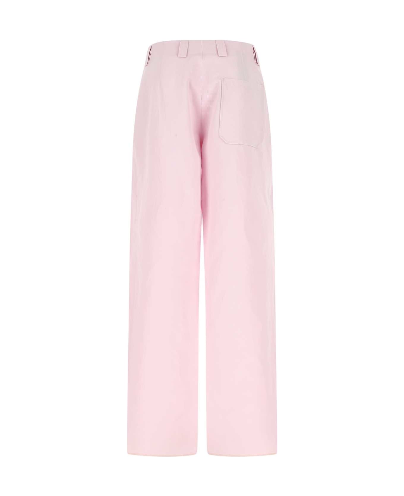 Zegna Pastel Pink Cotton Blend Wide-leg Pant - PINK