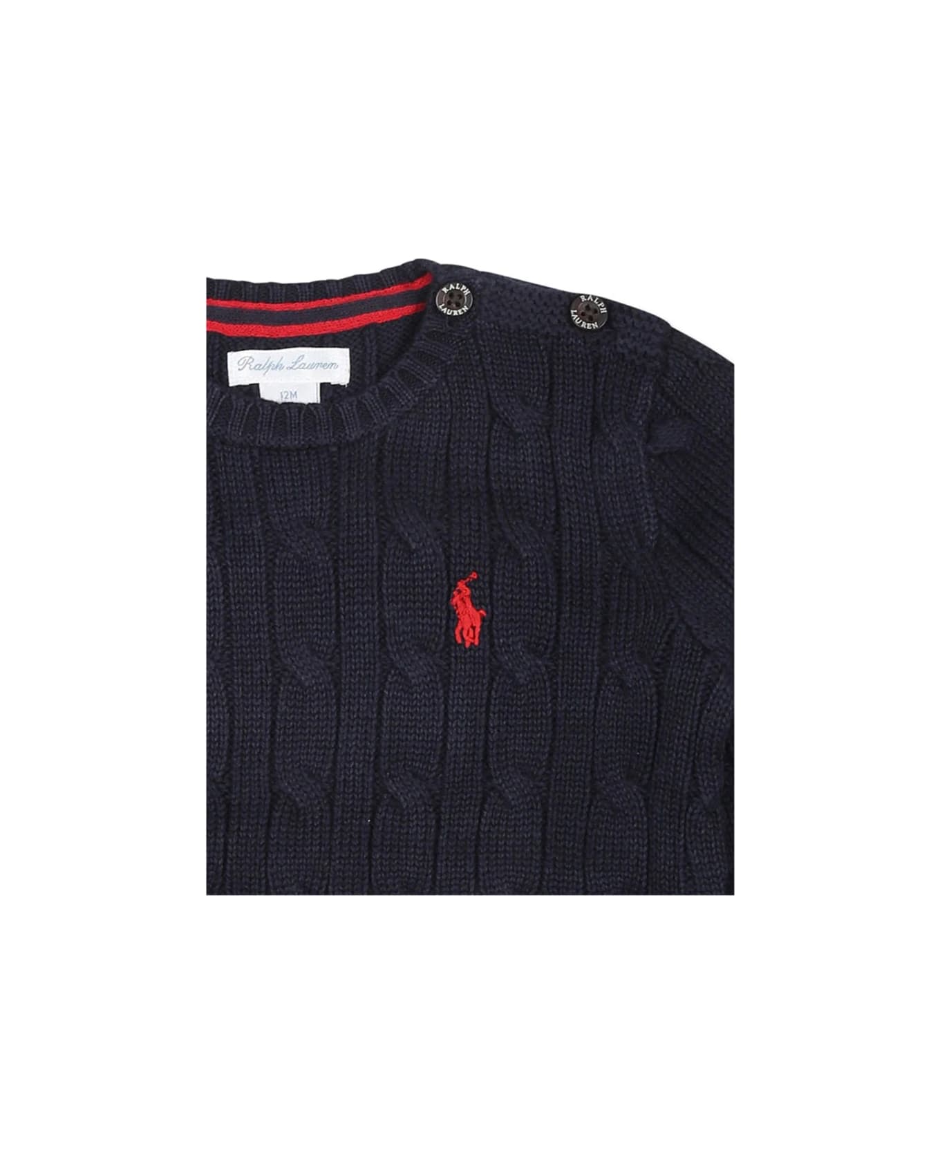 Polo Ralph Lauren Ls Cable Cn-tops-sweater - BLUE