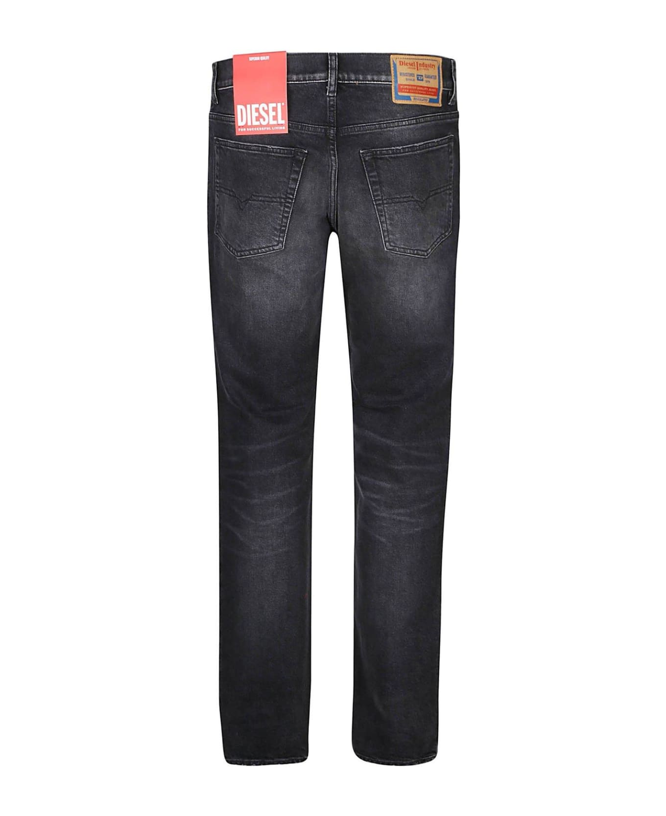 Diesel 2023 D-finitive Logo Patch Tapered Jeans - Grey デニム