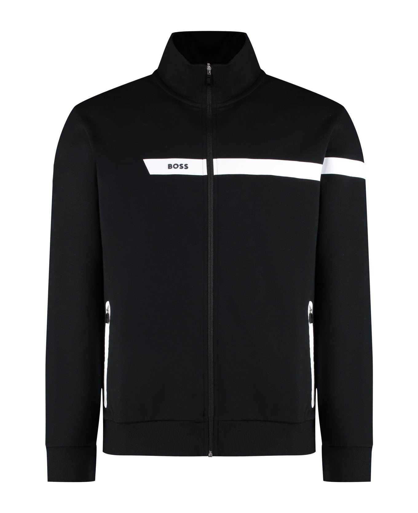 Hugo Boss Cotton Full-zip Sweatshirt - black