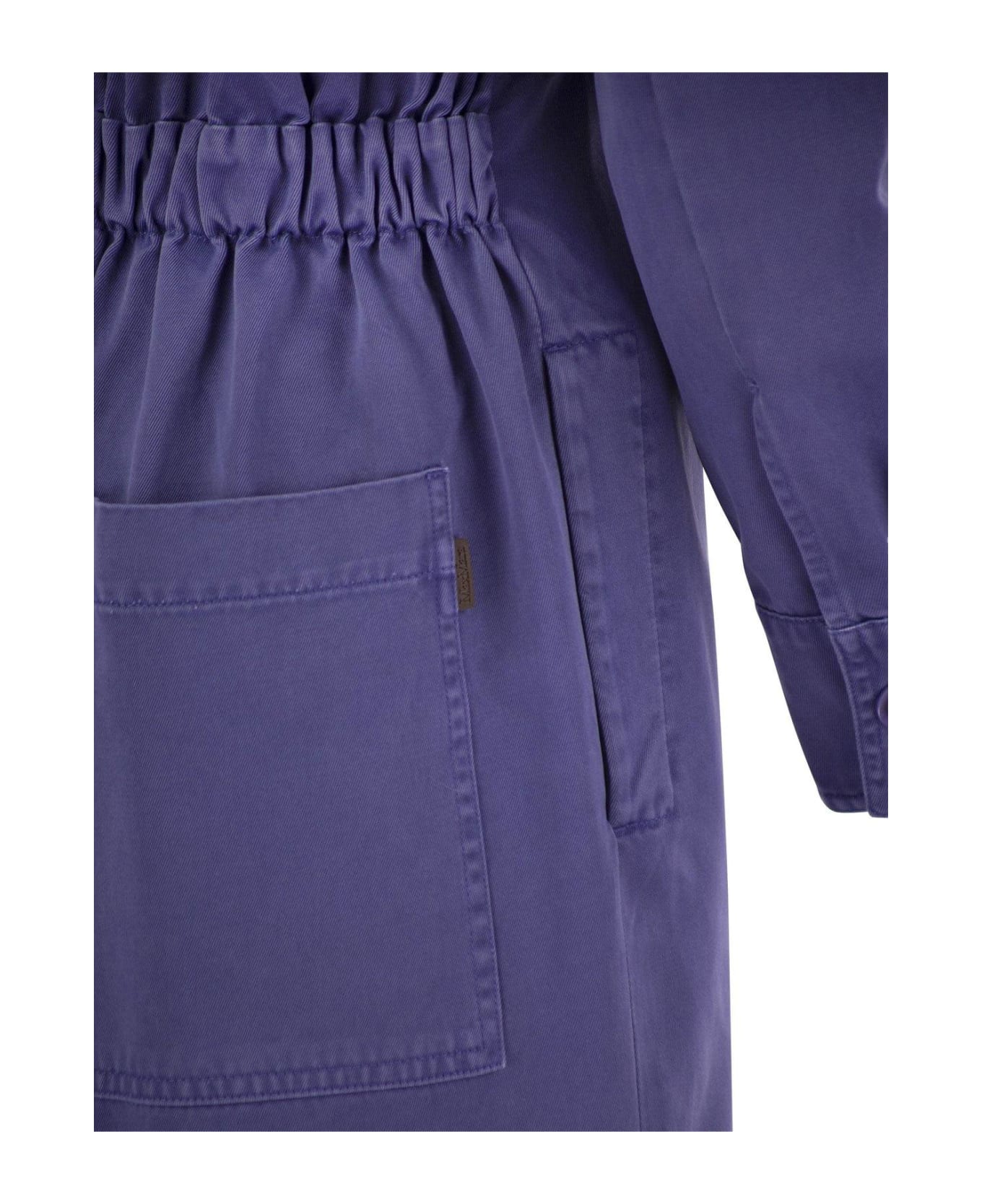 Max Mara Button Detailed Long-sleeved Midi Dress - Lavanda