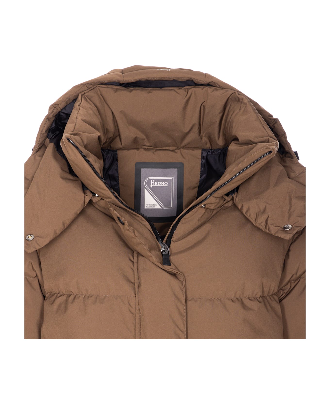 Herno 2layers Long Down Jacket - Brown