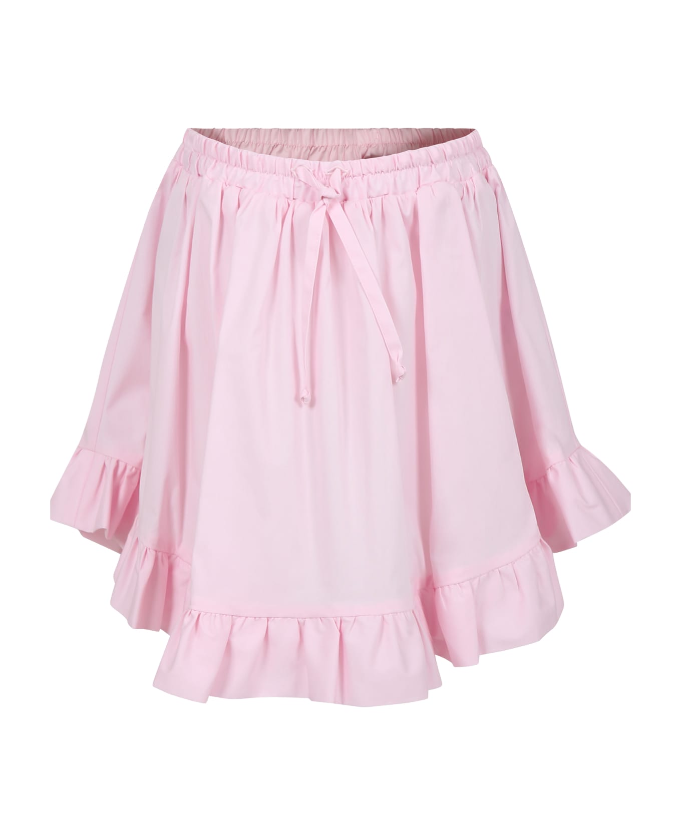 MSGM Pink Skirt For Girl With Logo - Pink ボトムス