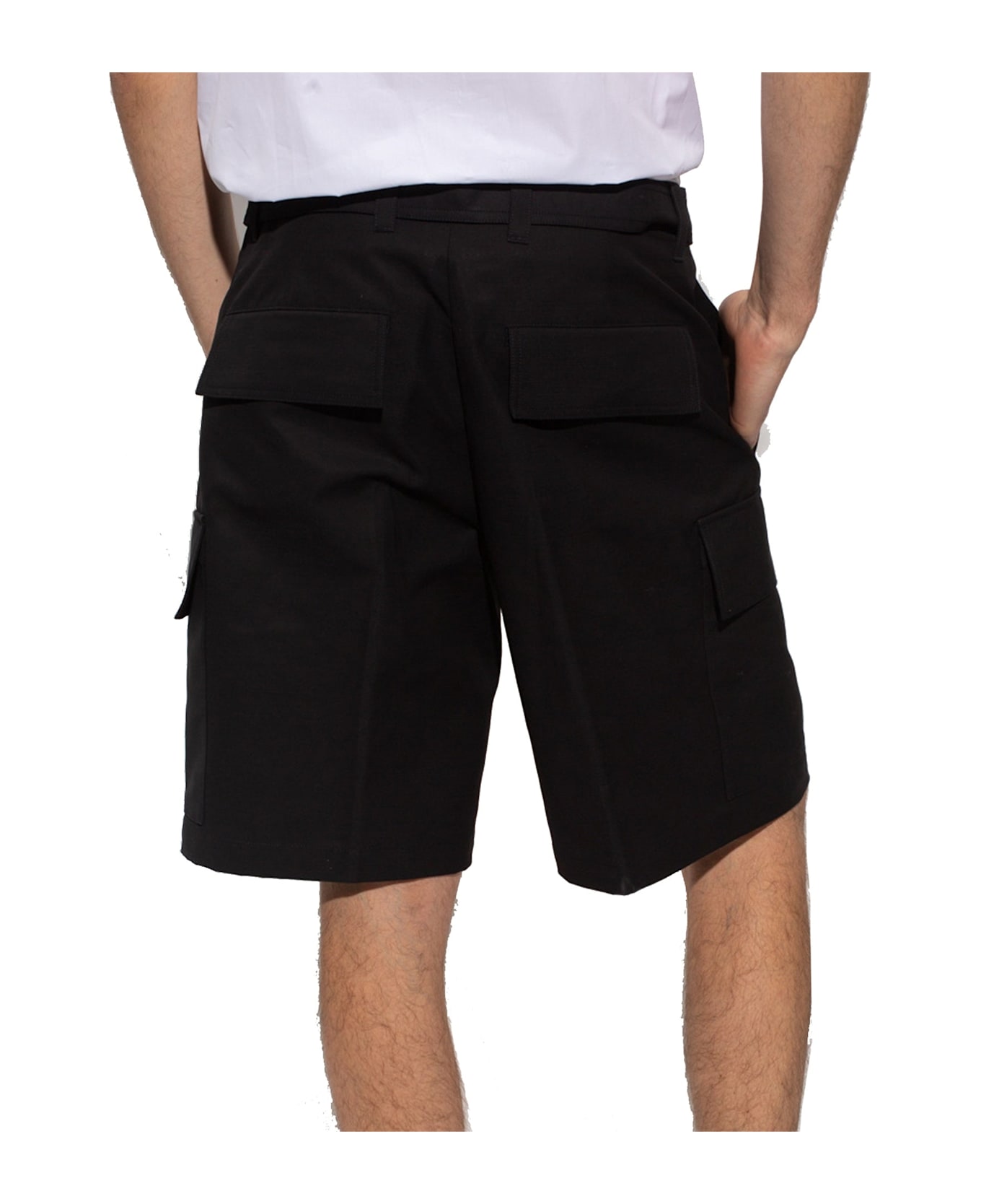 Jil Sander Cotton Cargo Shorts - Black
