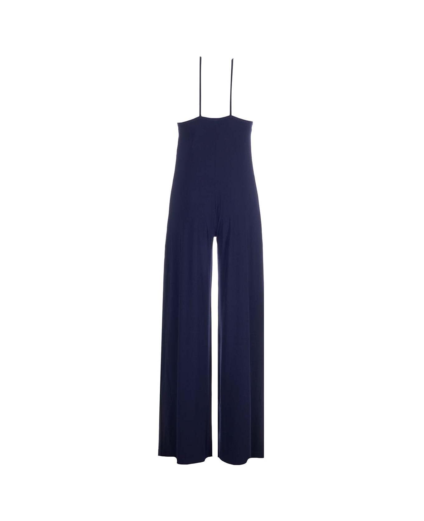 Norma Kamali Slip Wide-leg Jumpsuit - Blue