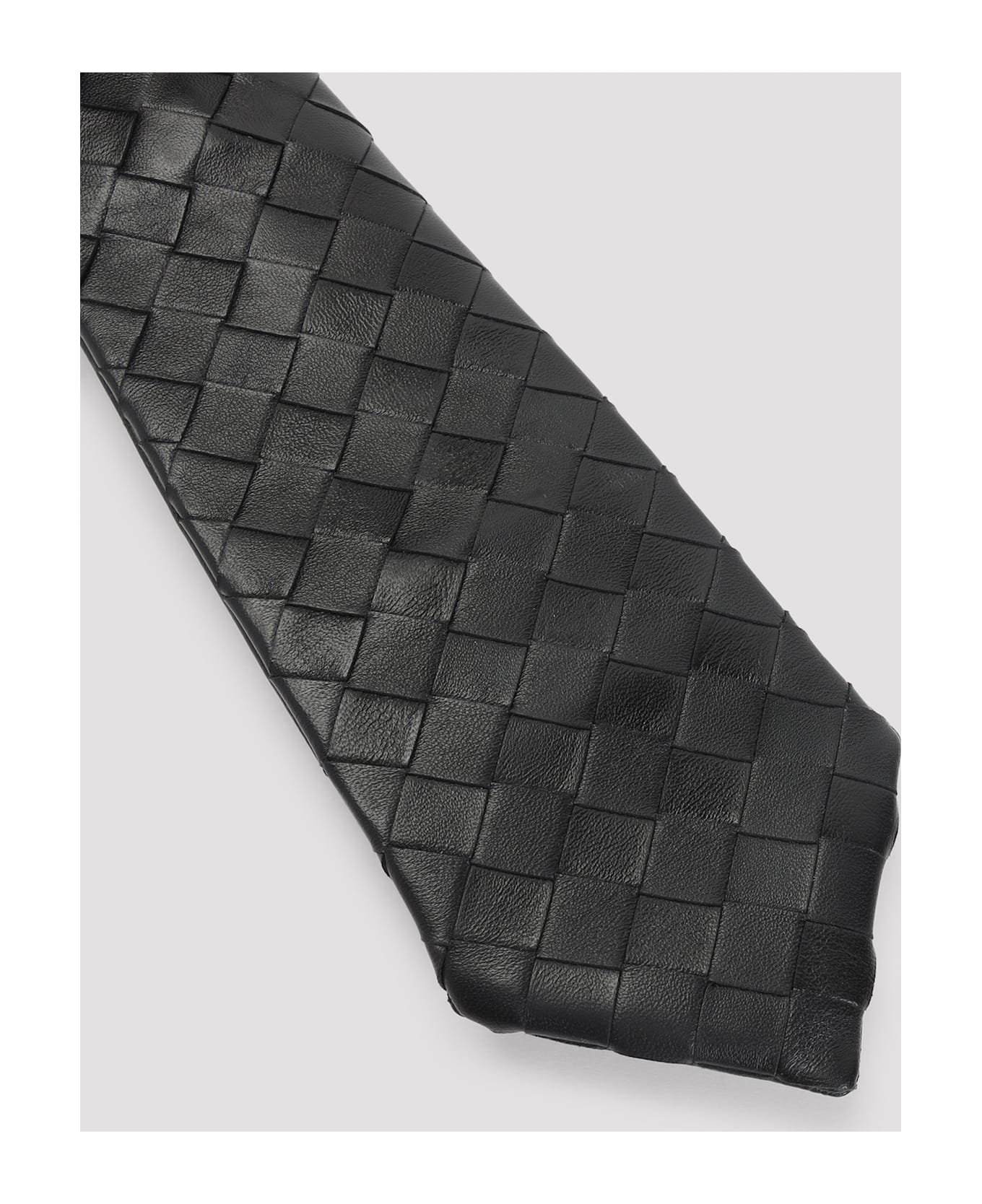 Bottega Veneta Intrecciato Tie - Black