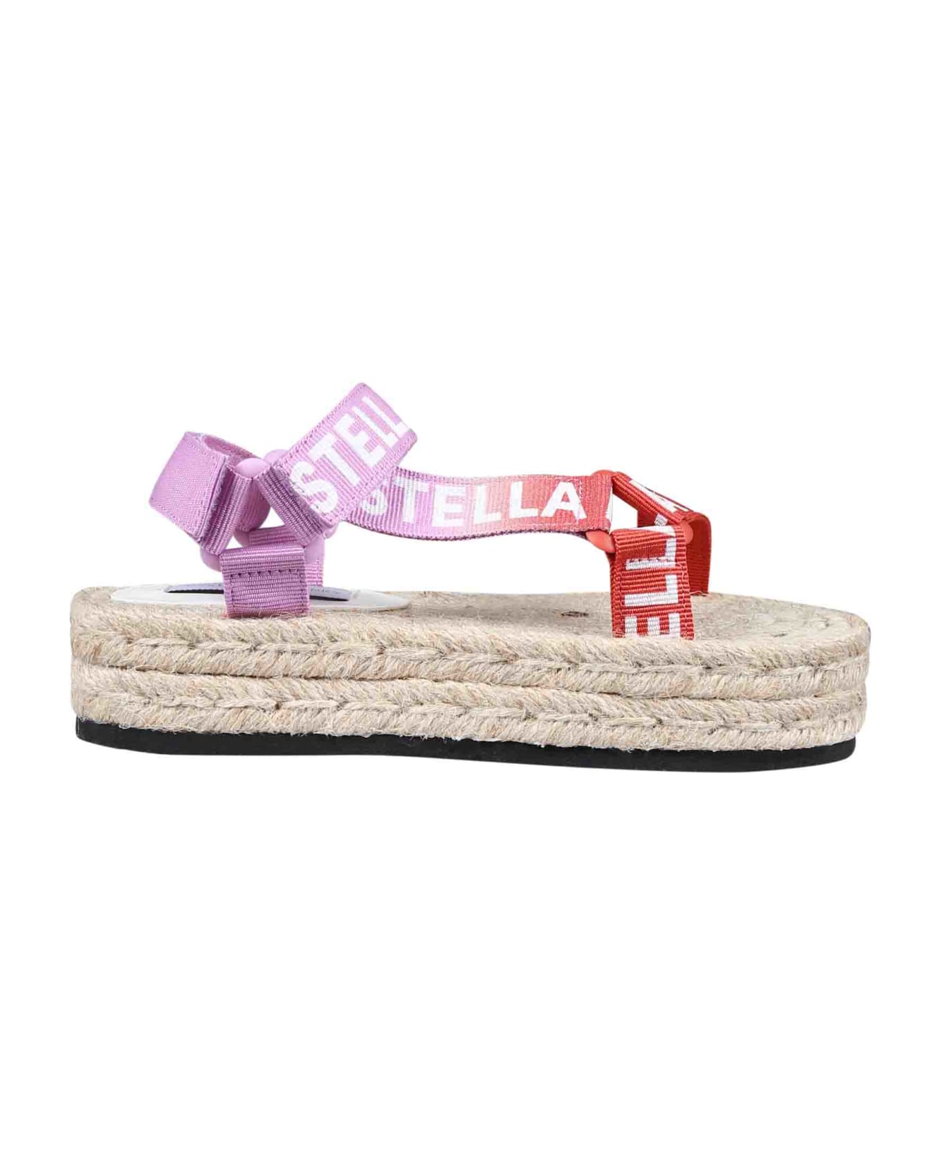 Stella McCartney Kids Beige Sandals For Girl With Logo - Multicolor