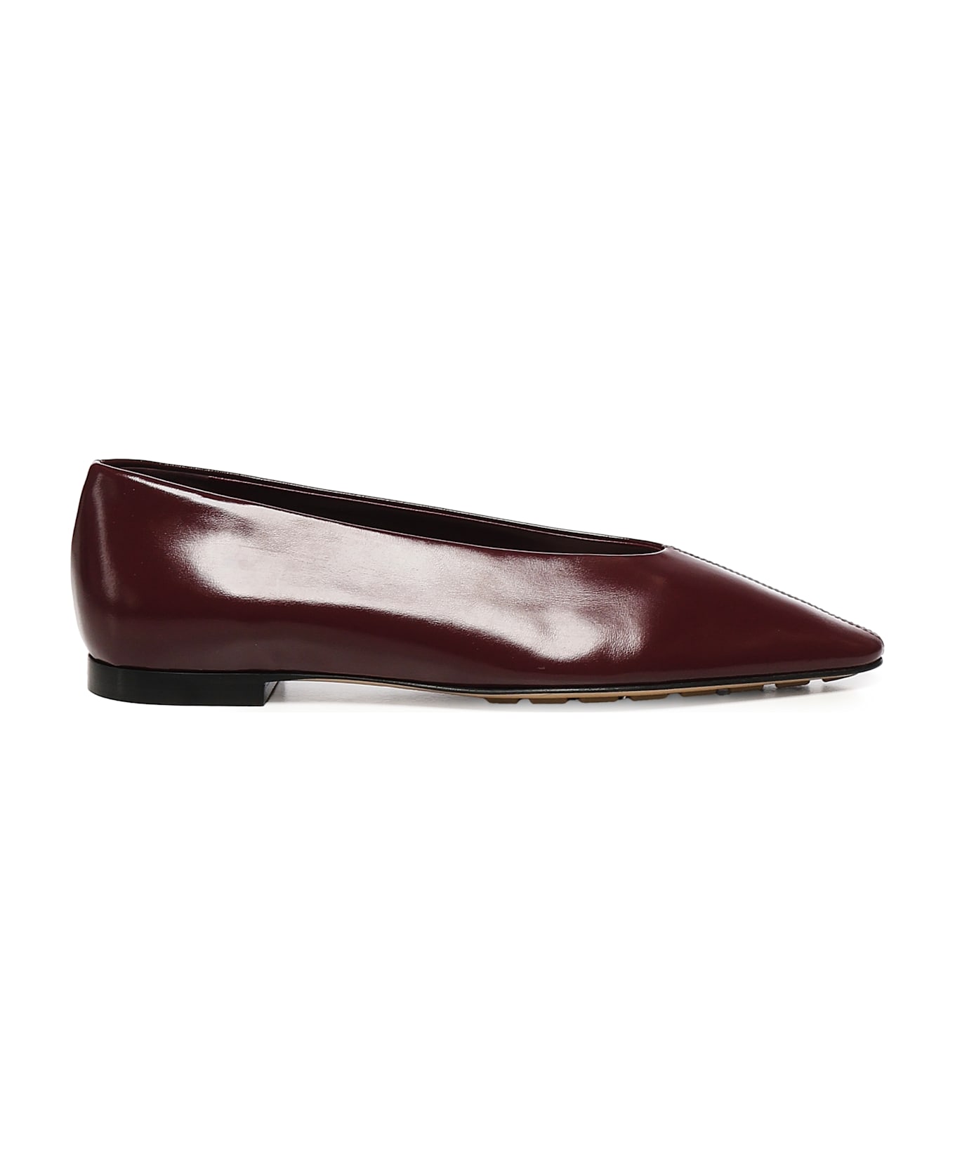 Bottega Veneta Sofia Ballerinas In Shiny Calfskin Leather - Red
