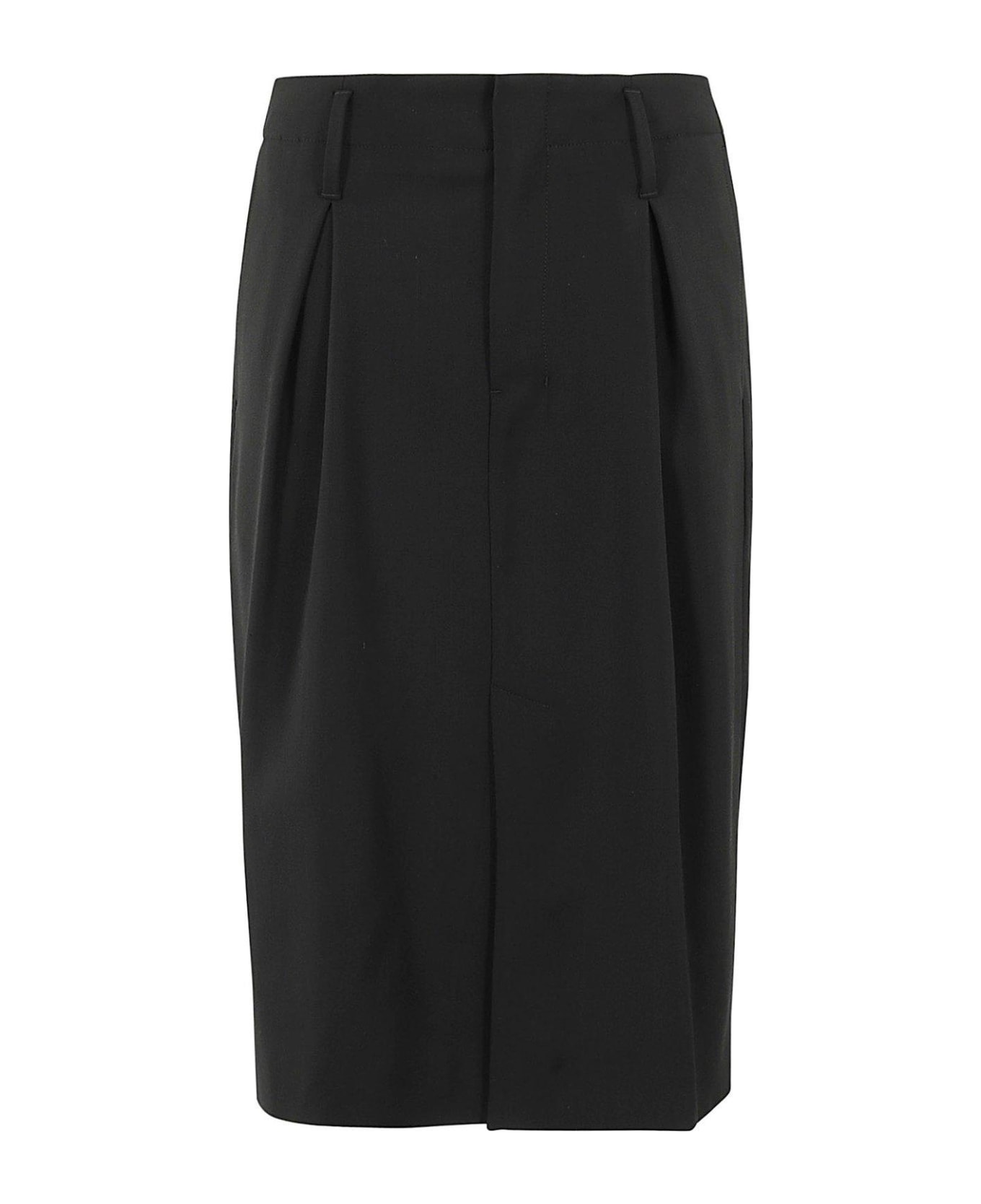 Ami Alexandre Mattiussi Paris Pleated Detail Midi Pencil Skirt - NOIR スカート