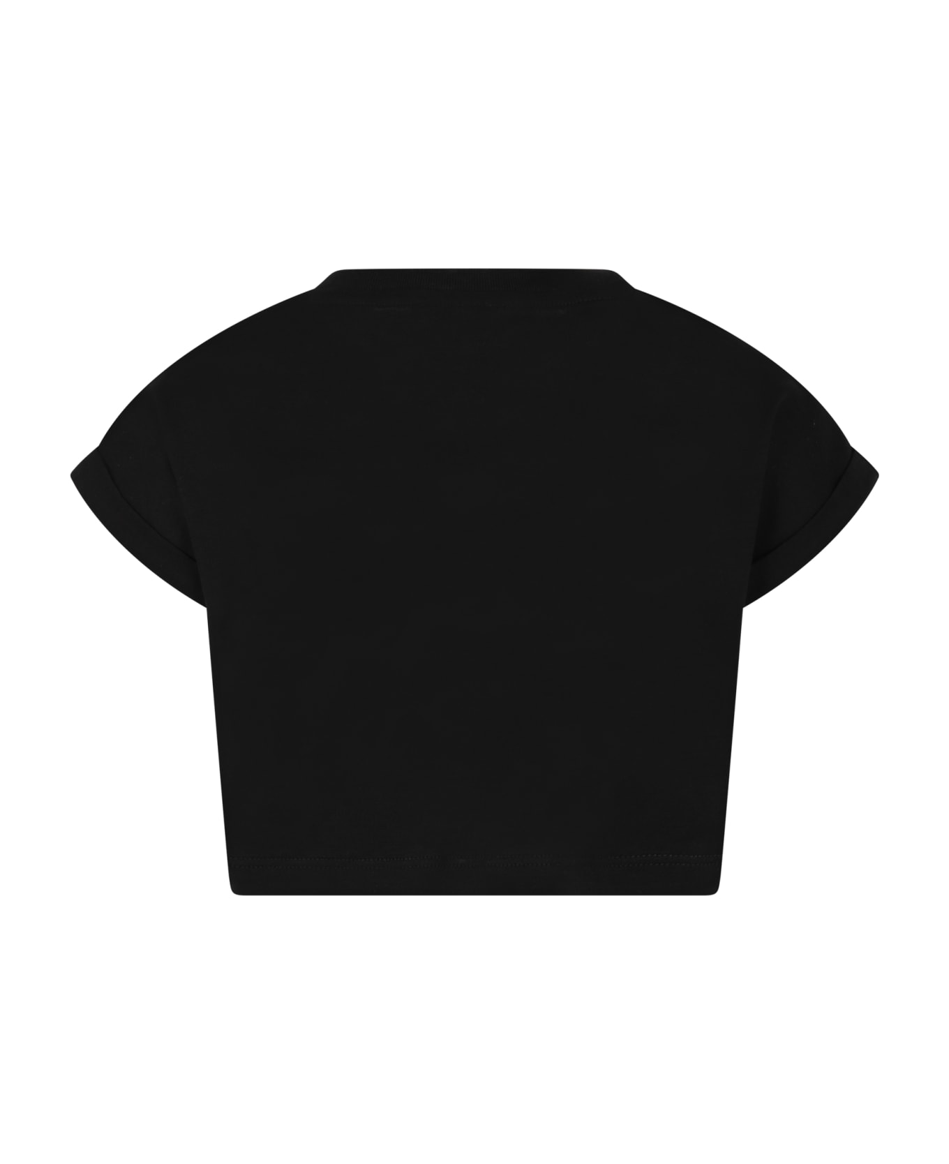 Dolce & Gabbana Black T-shirt For Girl With Logo - Black