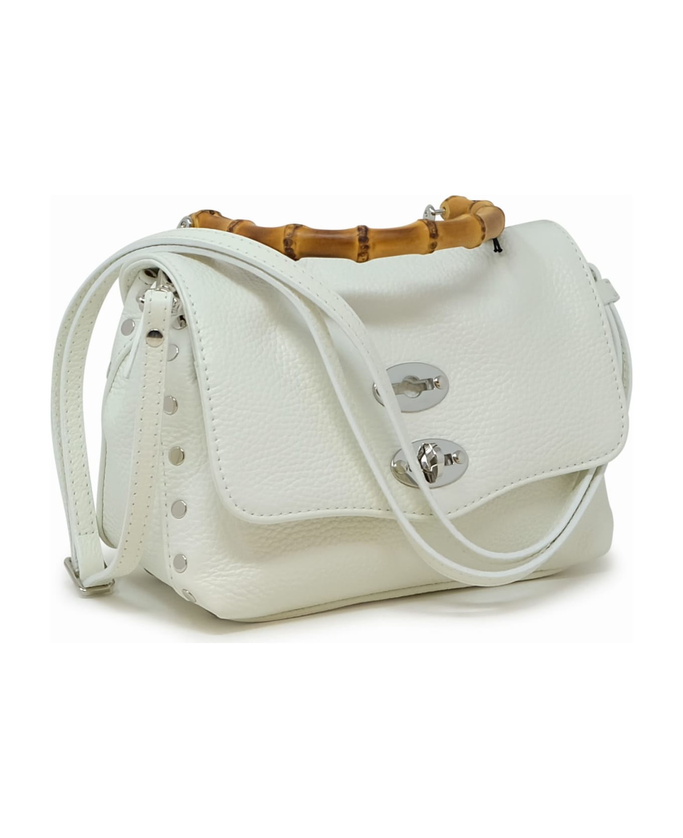 Zanellato 068010-0950000-z1190 White Postina Daily Baby Bamboo Leather Handbag - WHITE