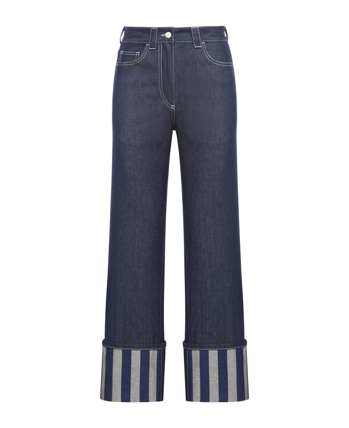Sunnei Classic Pants - Raw Electric Blue Stripes