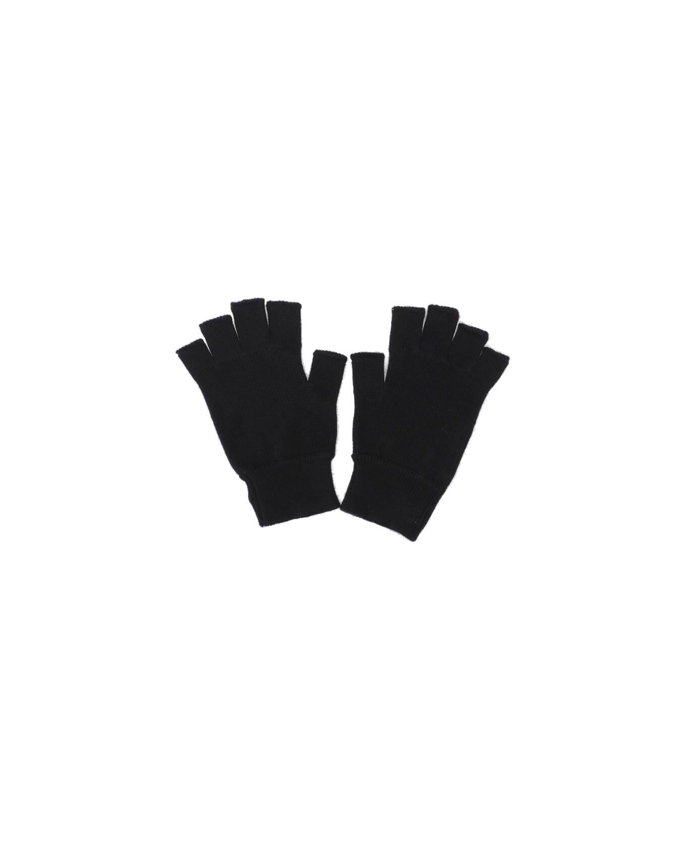 Rick Owens 
fingerless
 Cashmere Gloves - Black  