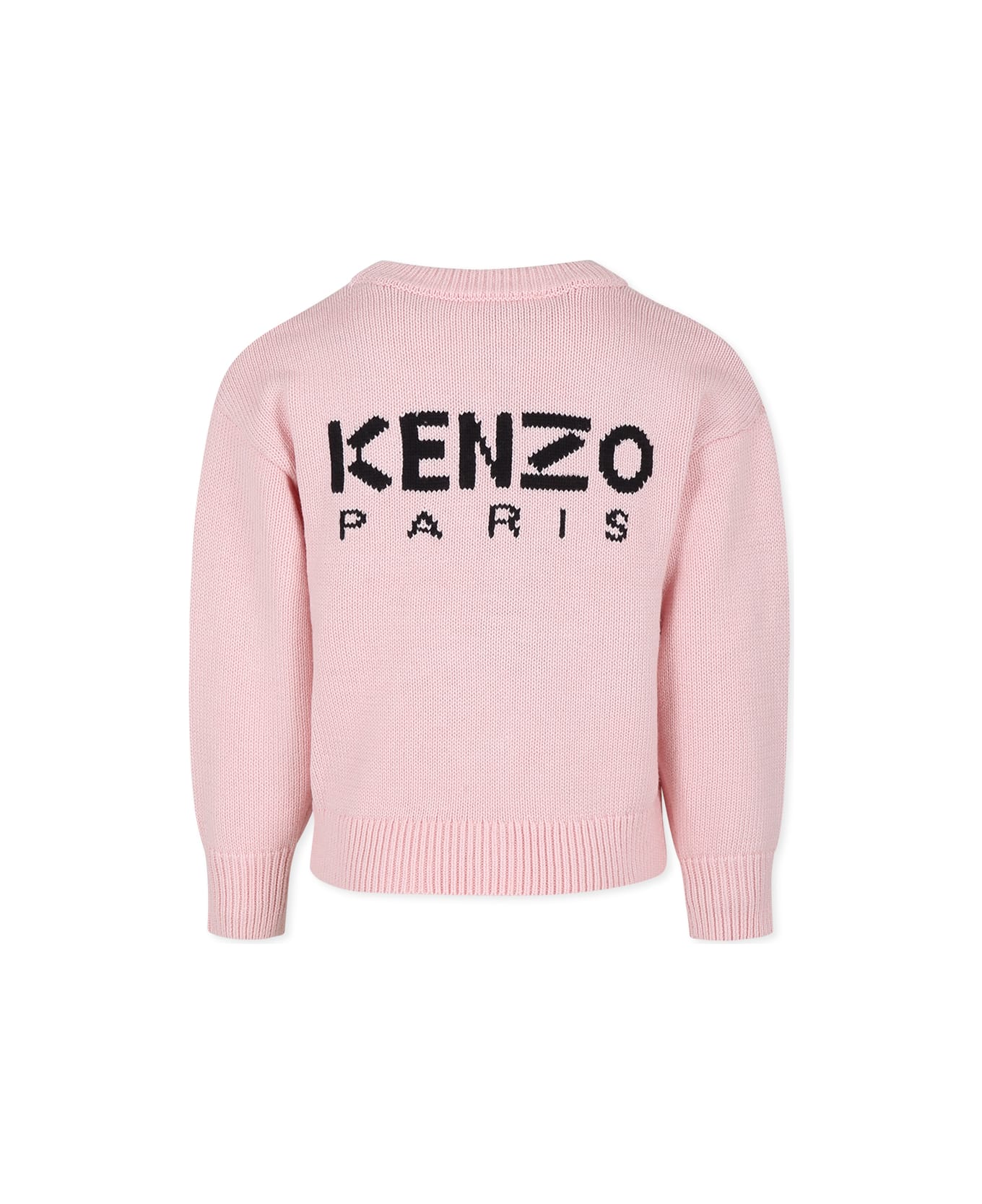 Kenzo Kids Pink Sweater For Girl With Poppy - Pink ニットウェア＆スウェットシャツ