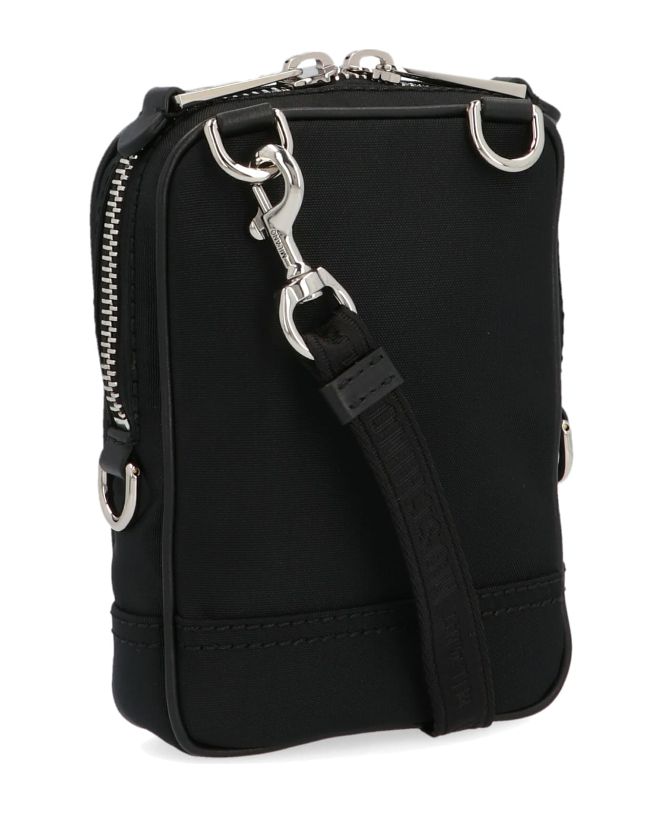 Moschino 'label' raffia mini kensington bag - 2555