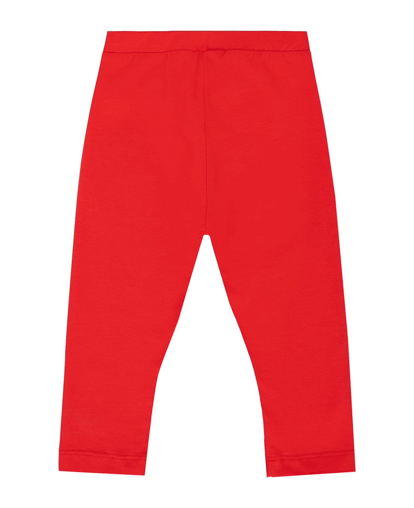 Moschino Red Leggings For Baby Girl With Logo - Red