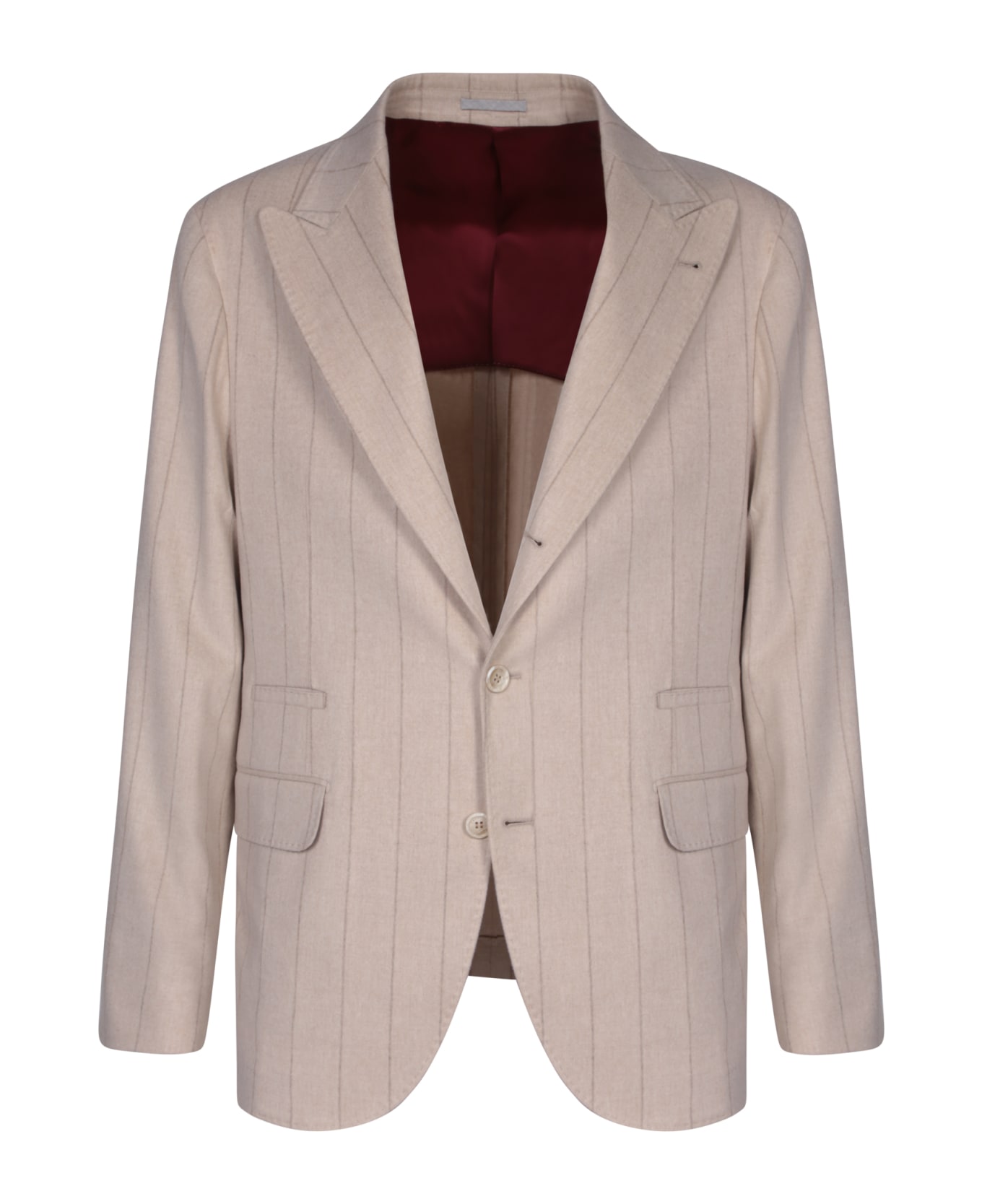 Brunello Cucinelli Beige Flannel Jacket - Beige