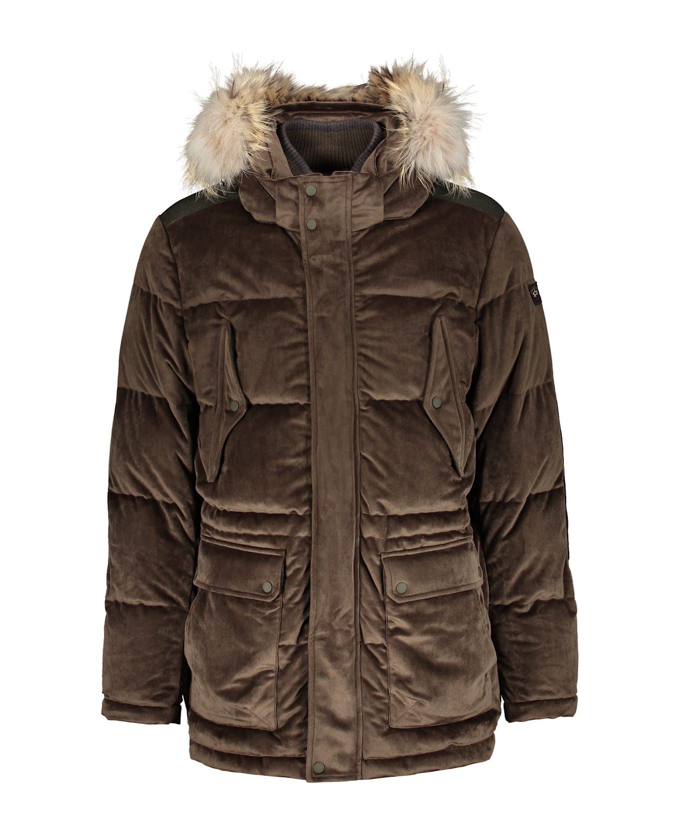 Paul&Shark Zip And Snap Button Fastening Down Jacket - khaki
